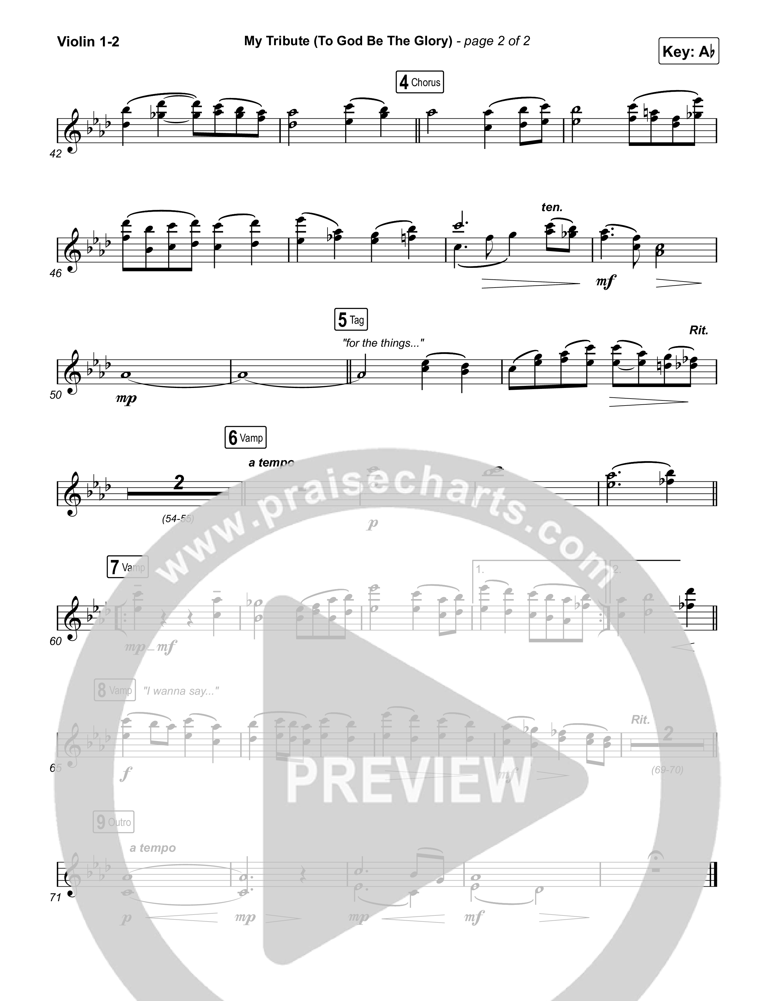 My Tribute (To God Be The Glory) String Pack (Natalie Grant / CeCe Winans)