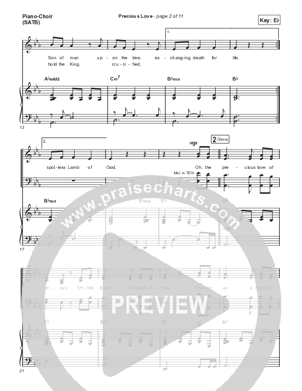 Precious Love (Choral Anthem SATB) Piano/Vocal (SATB) (Chris Tomlin / Arr. Mason Brown)