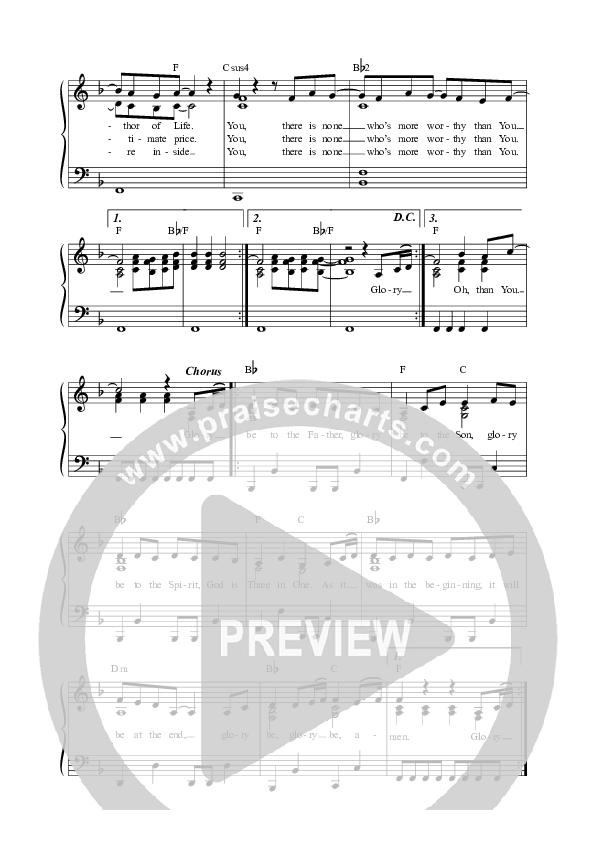 Glory Be (Live) Lead Sheet Melody (REVERE / May Angeles / Mark Alan Schoolmeesters)