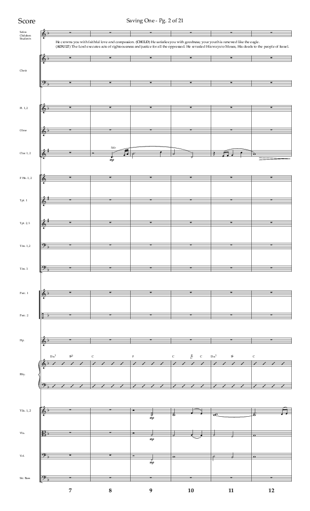 Saving One (Choral Anthem SATB) Orchestration (Lifeway Choral / Arr. Craig Adams / Arr. Ken Barker / Arr. Danny Zaloudik / Orch. Danny Zaloudik)