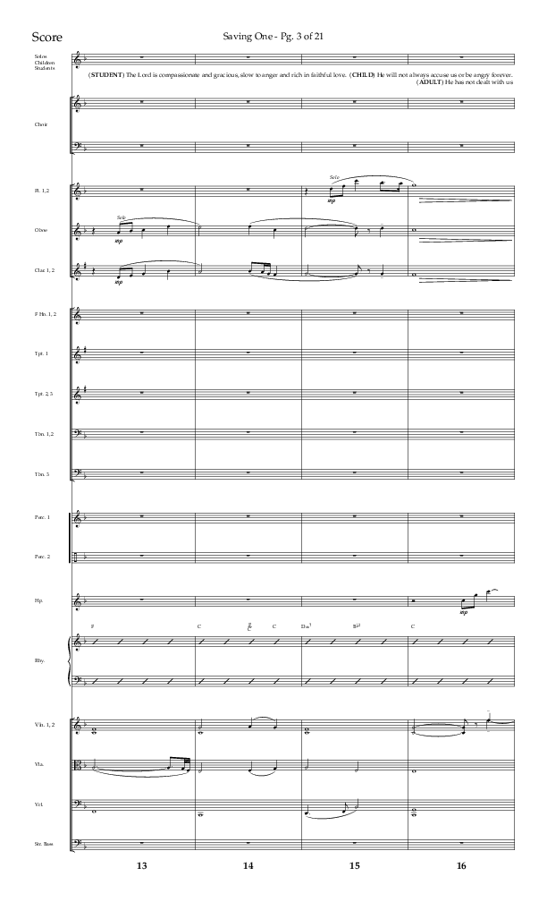 Saving One (Choral Anthem SATB) Orchestration (Lifeway Choral / Arr. Craig Adams / Arr. Ken Barker / Arr. Danny Zaloudik / Orch. Danny Zaloudik)