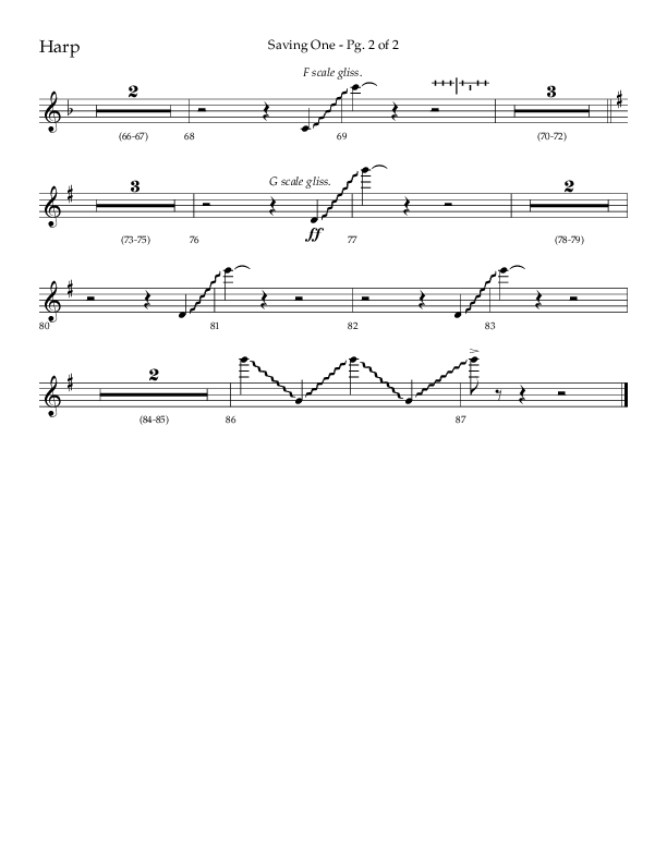 Saving One (Choral Anthem SATB) Harp (Lifeway Choral / Arr. Craig Adams / Arr. Ken Barker / Arr. Danny Zaloudik / Orch. Danny Zaloudik)