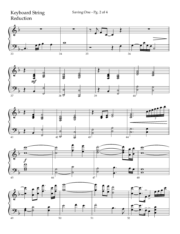 Saving One (Choral Anthem SATB) String Reduction (Lifeway Choral / Arr. Craig Adams / Arr. Ken Barker / Arr. Danny Zaloudik / Orch. Danny Zaloudik)