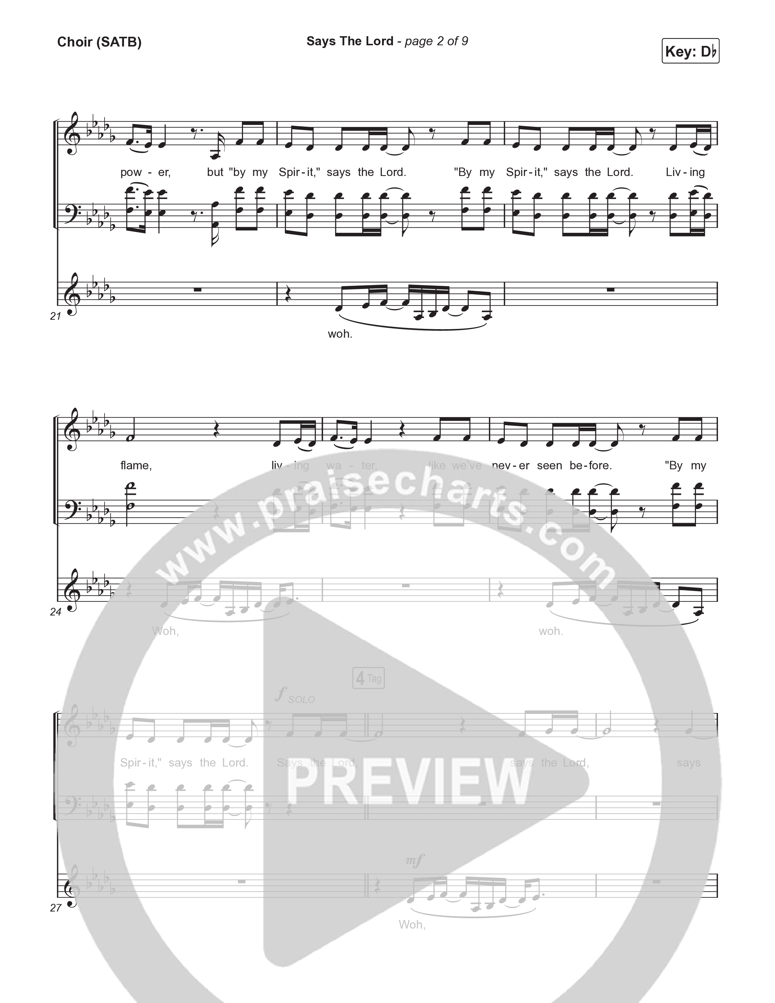 Says The Lord (Live) Choir Sheet (SATB) (The Belonging Co / Andrew Holt)