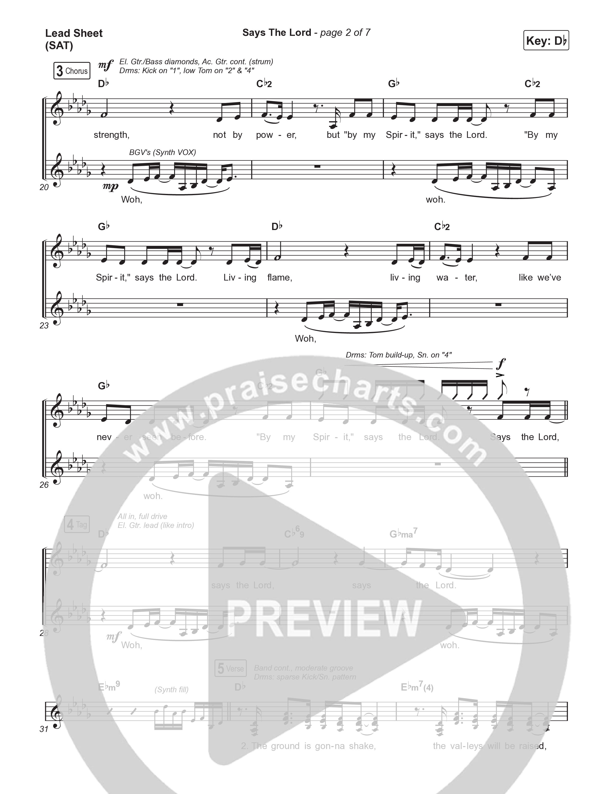 Says The Lord (Live) Lead Sheet (SAT) (The Belonging Co / Andrew Holt)