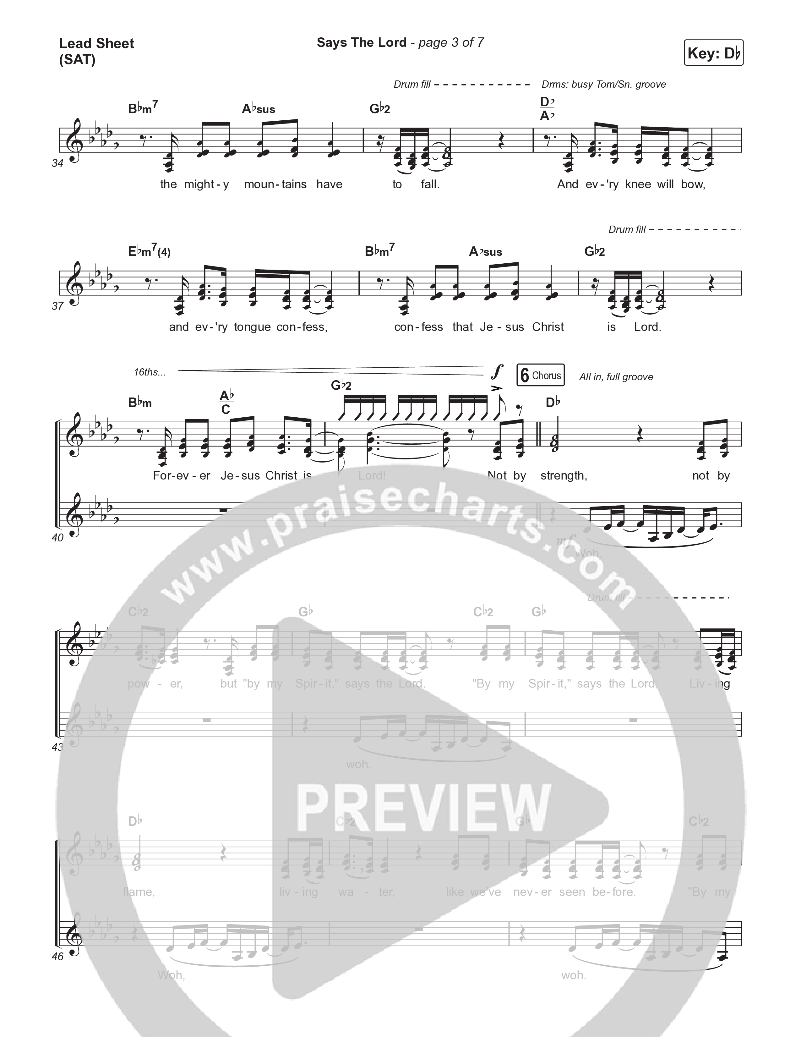 Says The Lord (Live) Lead Sheet (SAT) (The Belonging Co / Andrew Holt)