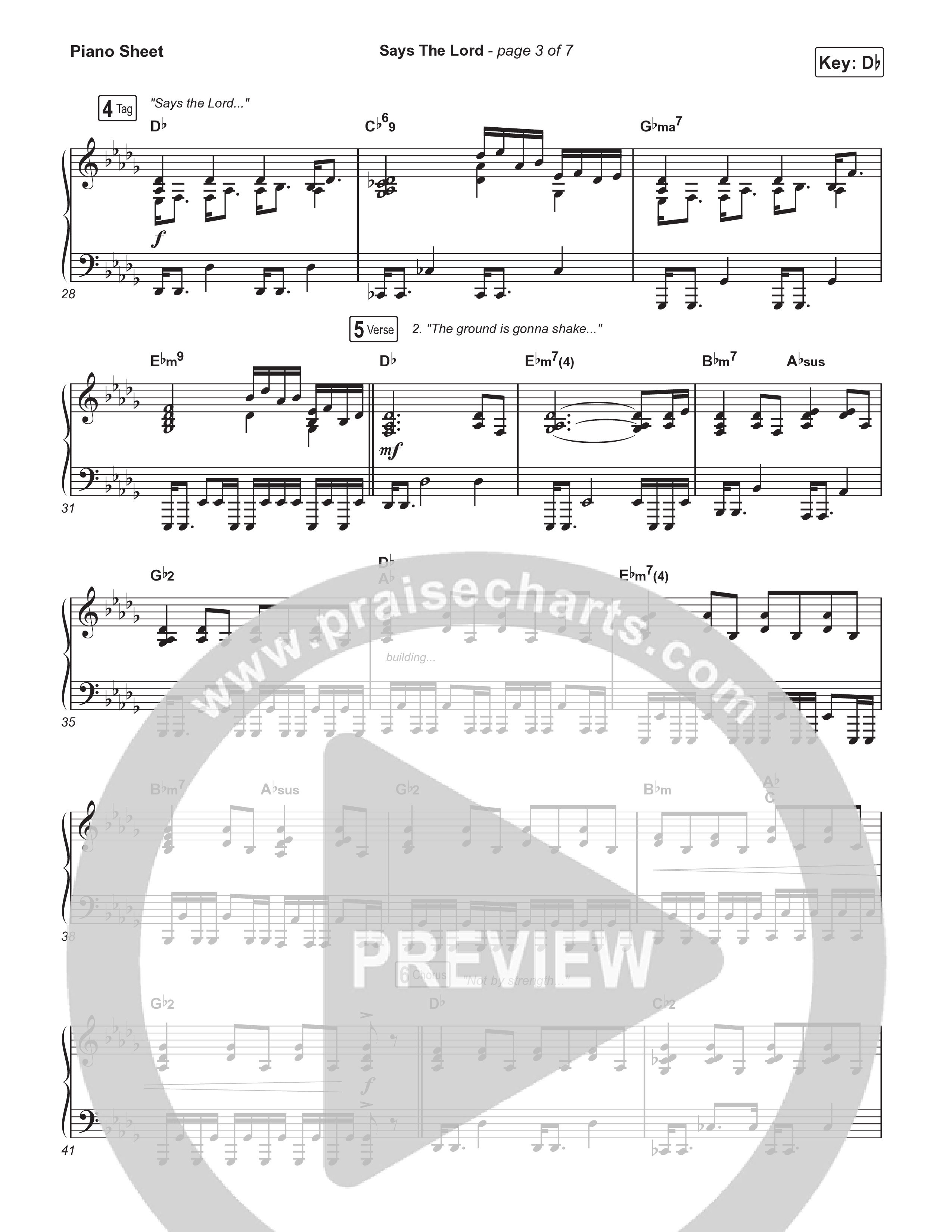 Says The Lord (Live) Piano Sheet (The Belonging Co / Andrew Holt)