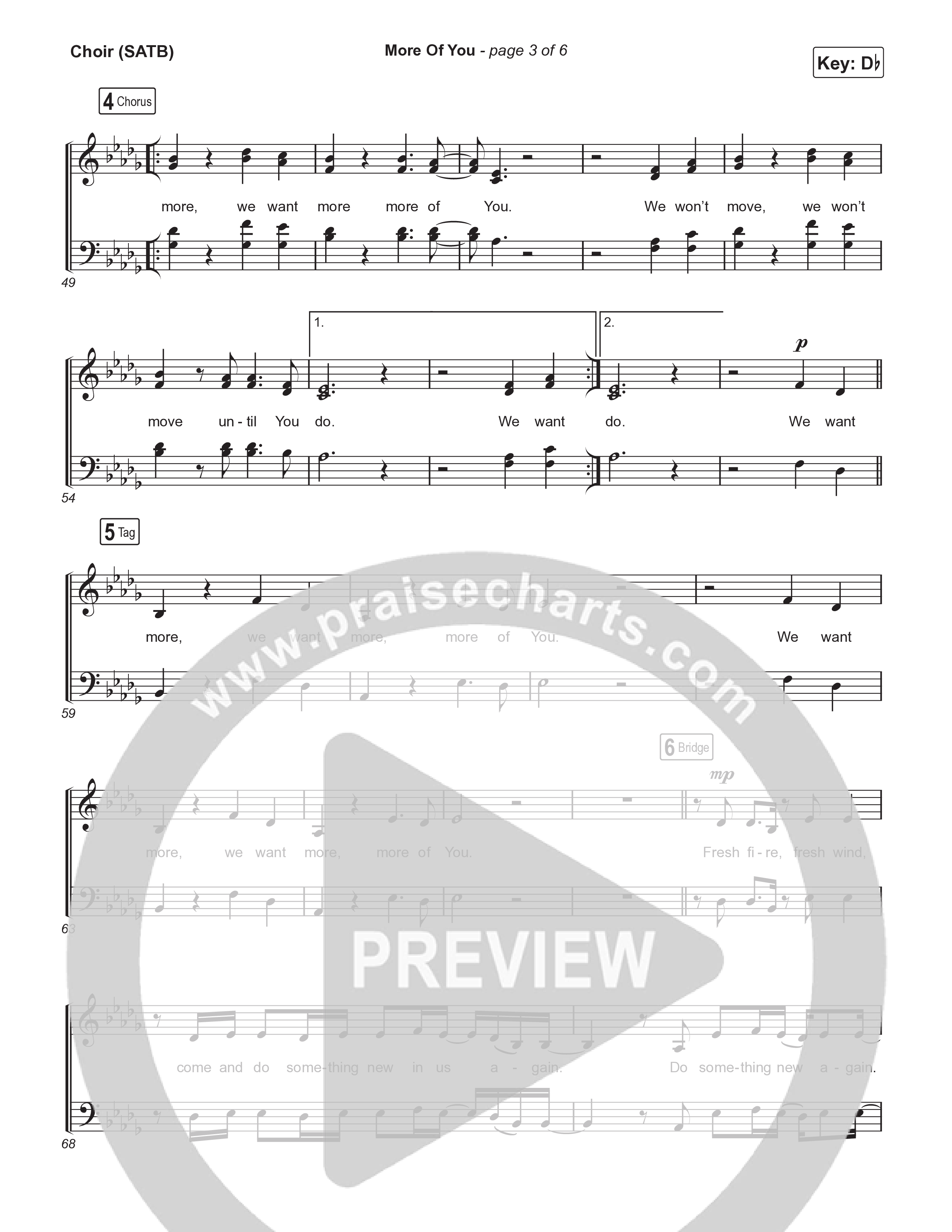 More Of You (Live) Choir Sheet (SATB) (The Belonging Co / Hope Darst)