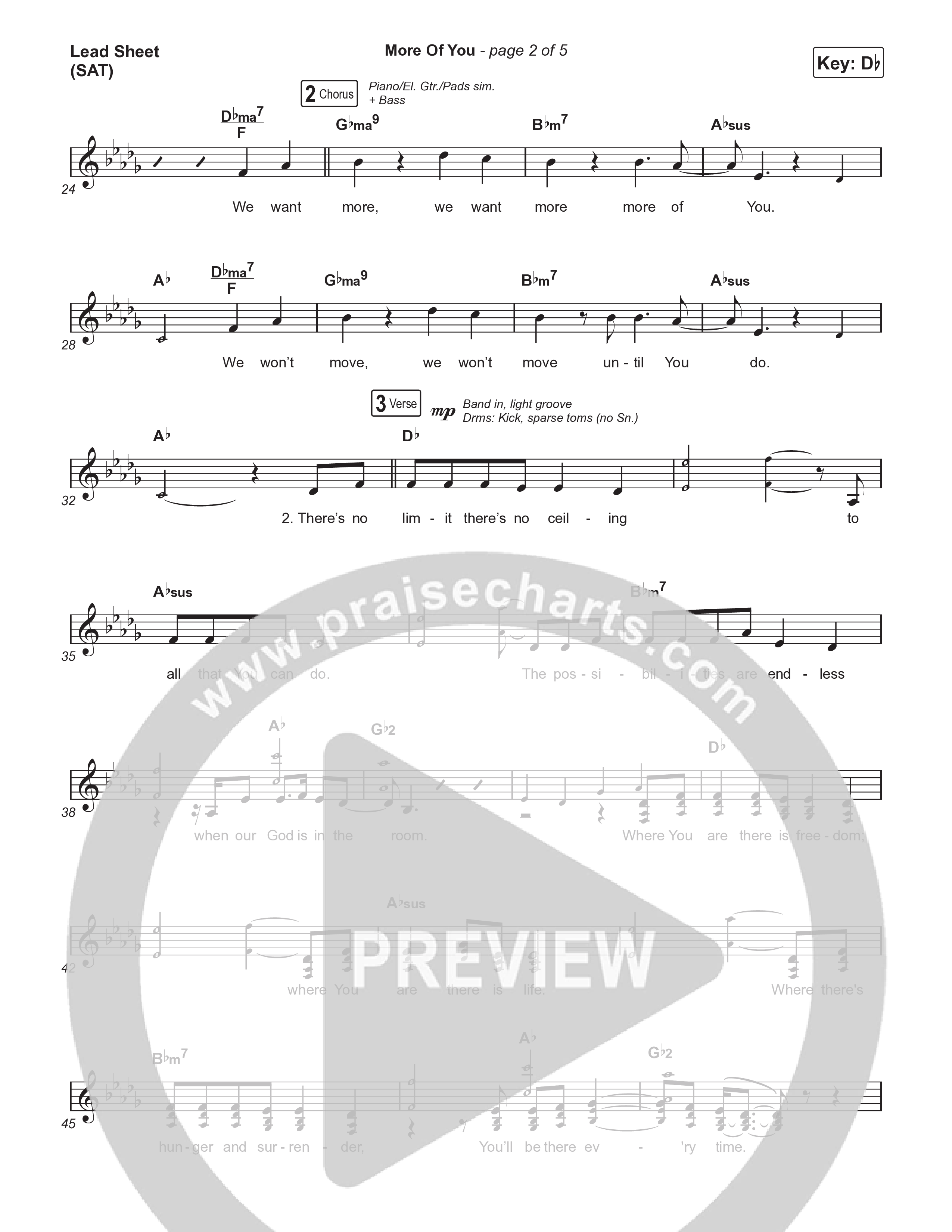 More Of You (Live) Lead Sheet (SAT) (The Belonging Co / Hope Darst)