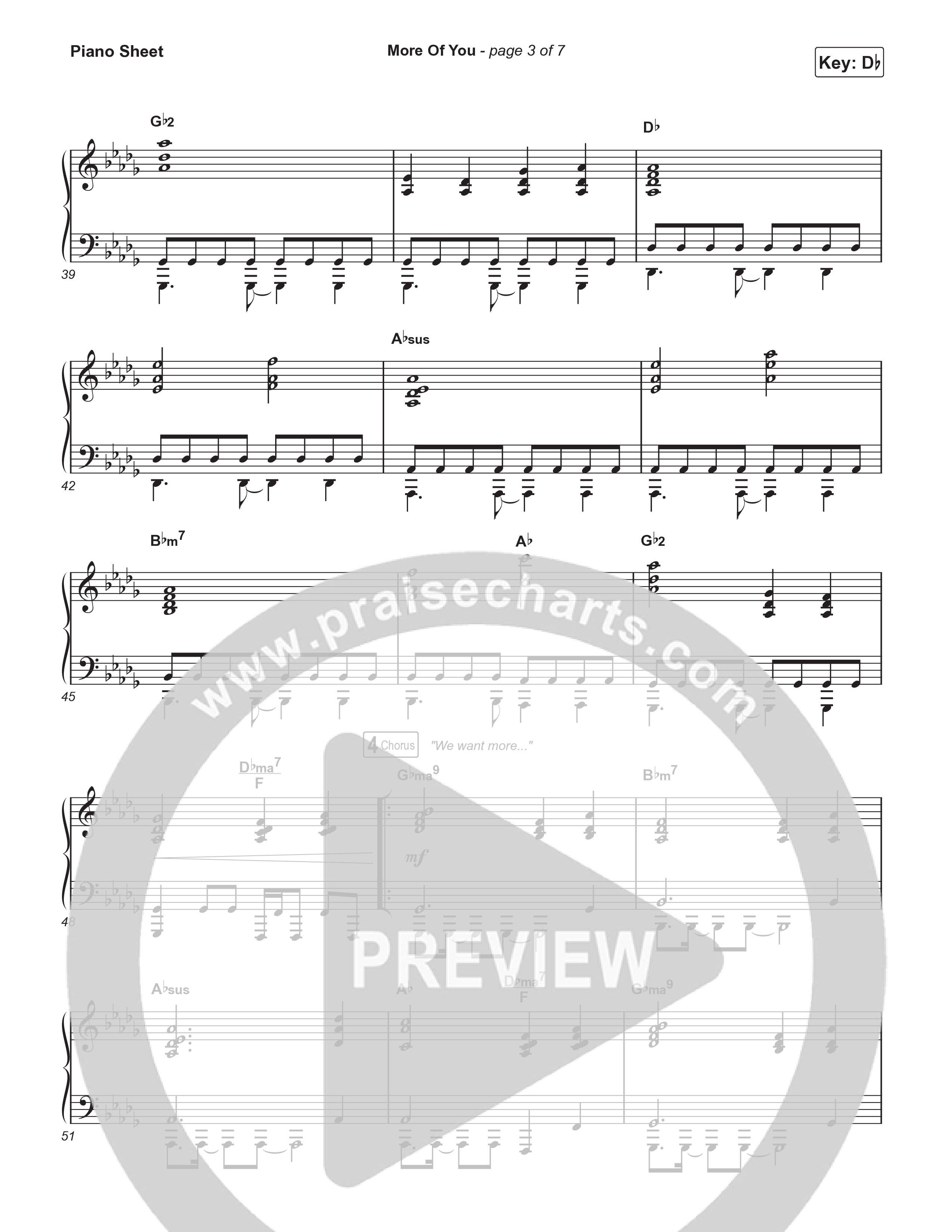 More Of You (Live) Piano Sheet (The Belonging Co / Hope Darst)