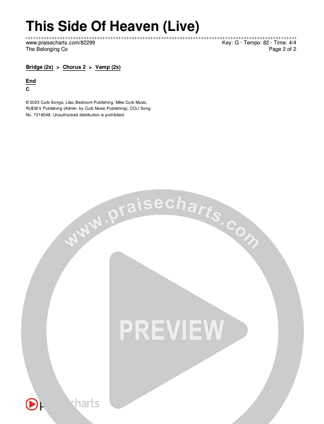 This Side Of Heaven (Live) Chords & Lyrics (The Belonging Co)