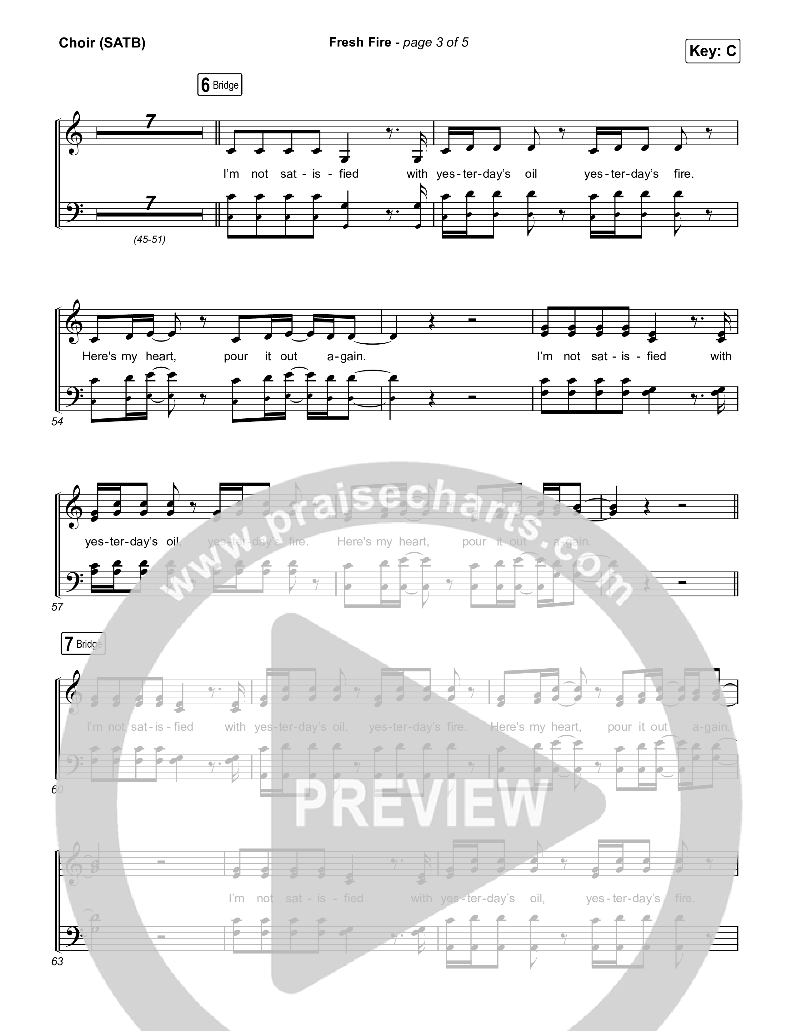 Fresh Fire (Live) Choir Sheet (SATB) (The Belonging Co / Andrew Holt)