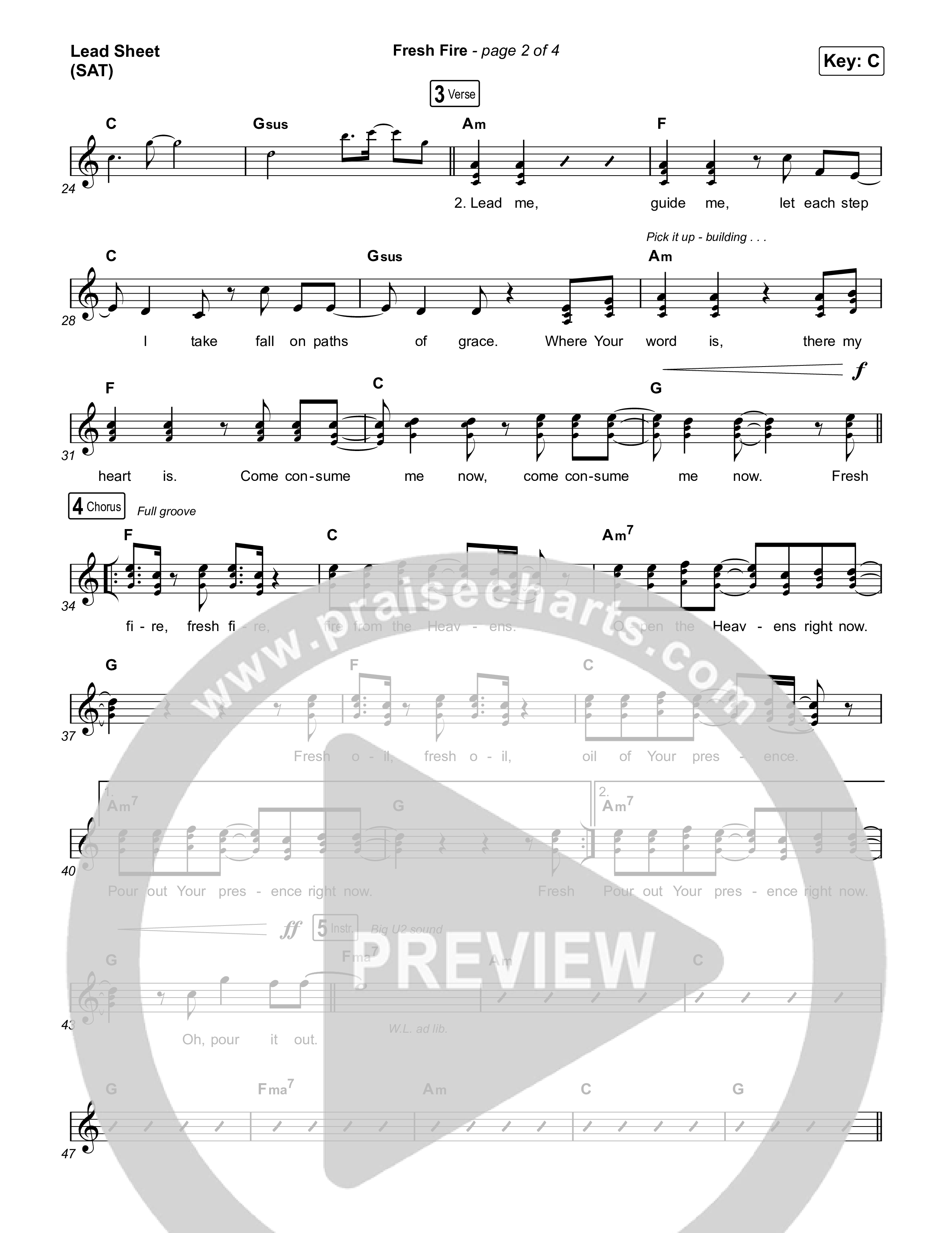 Fresh Fire (Live) Lead Sheet (SAT) (The Belonging Co / Andrew Holt)