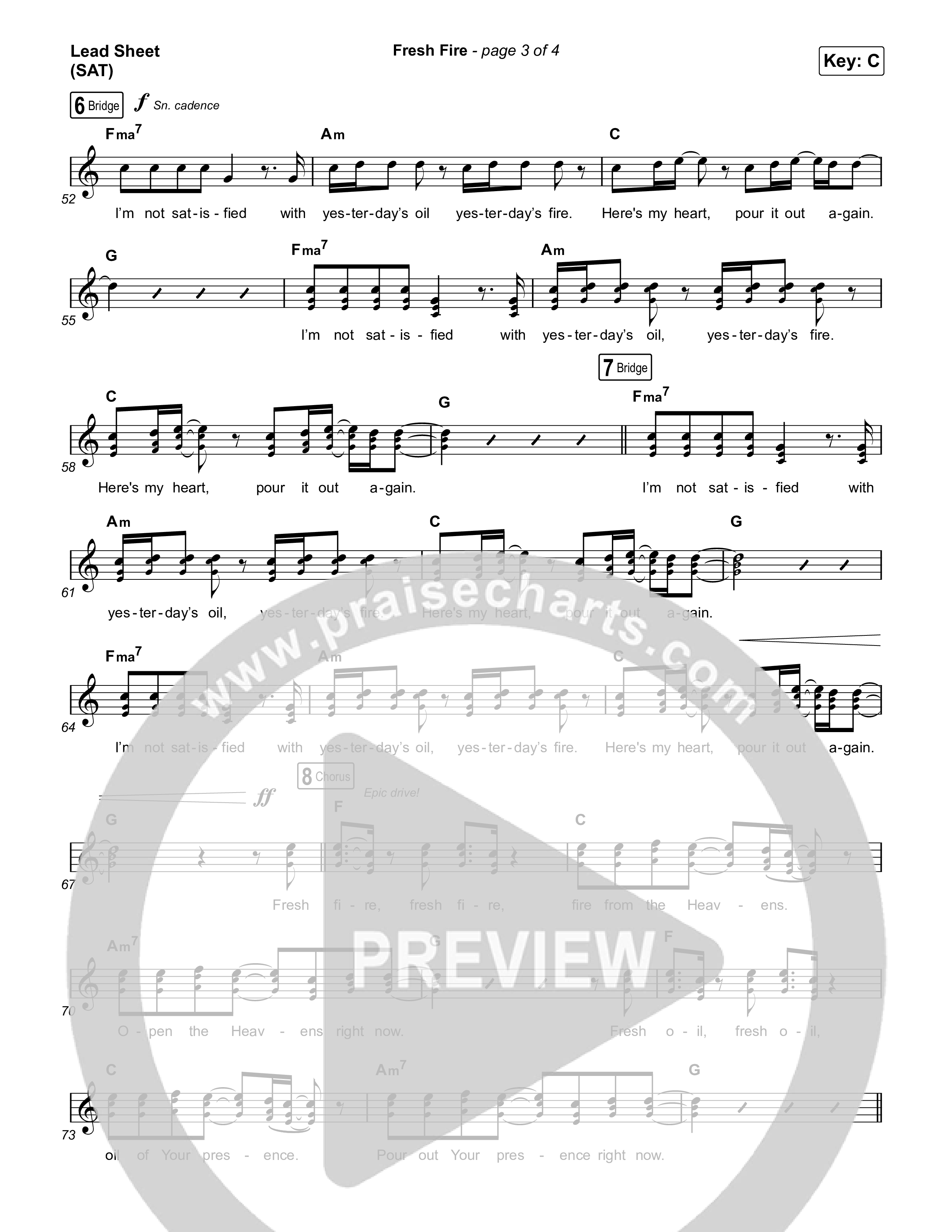 Fresh Fire (Live) Lead Sheet (SAT) (The Belonging Co / Andrew Holt)