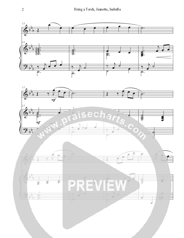 Bring A Torch Jeanette Isabella (Instrumental) Piano/Flute Duet (Foster Music Group / Arr. Marty Parks)