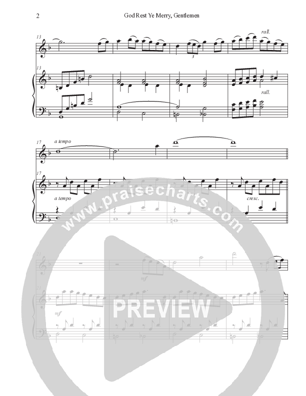 God Rest Ye Merry Gentlemen (Instrumental) Piano/Violin (Foster Music Group / Arr. Marty Parks)