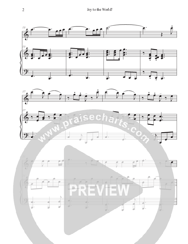 Joy To The World (Instrumental) Piano/Flute (Foster Music Group / Arr. Marty Parks)