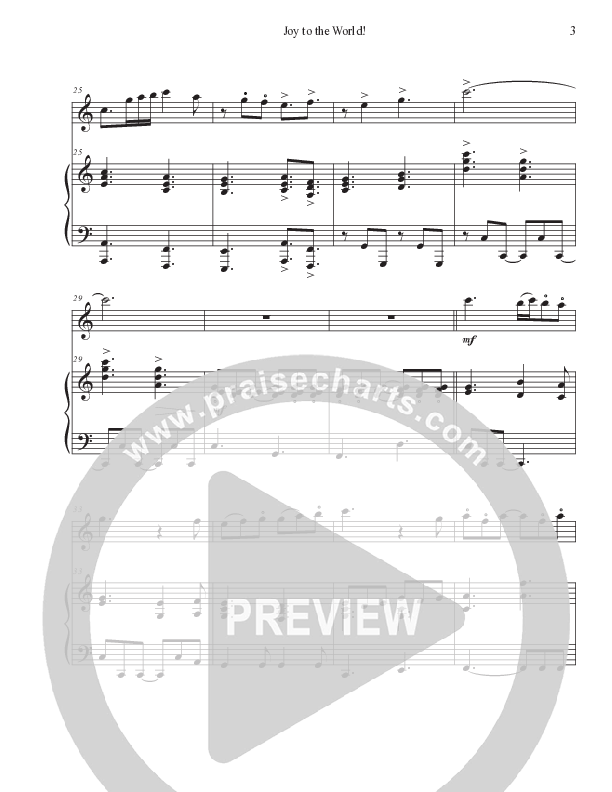 Joy To The World (Instrumental) Piano/Flute (Foster Music Group / Arr. Marty Parks)