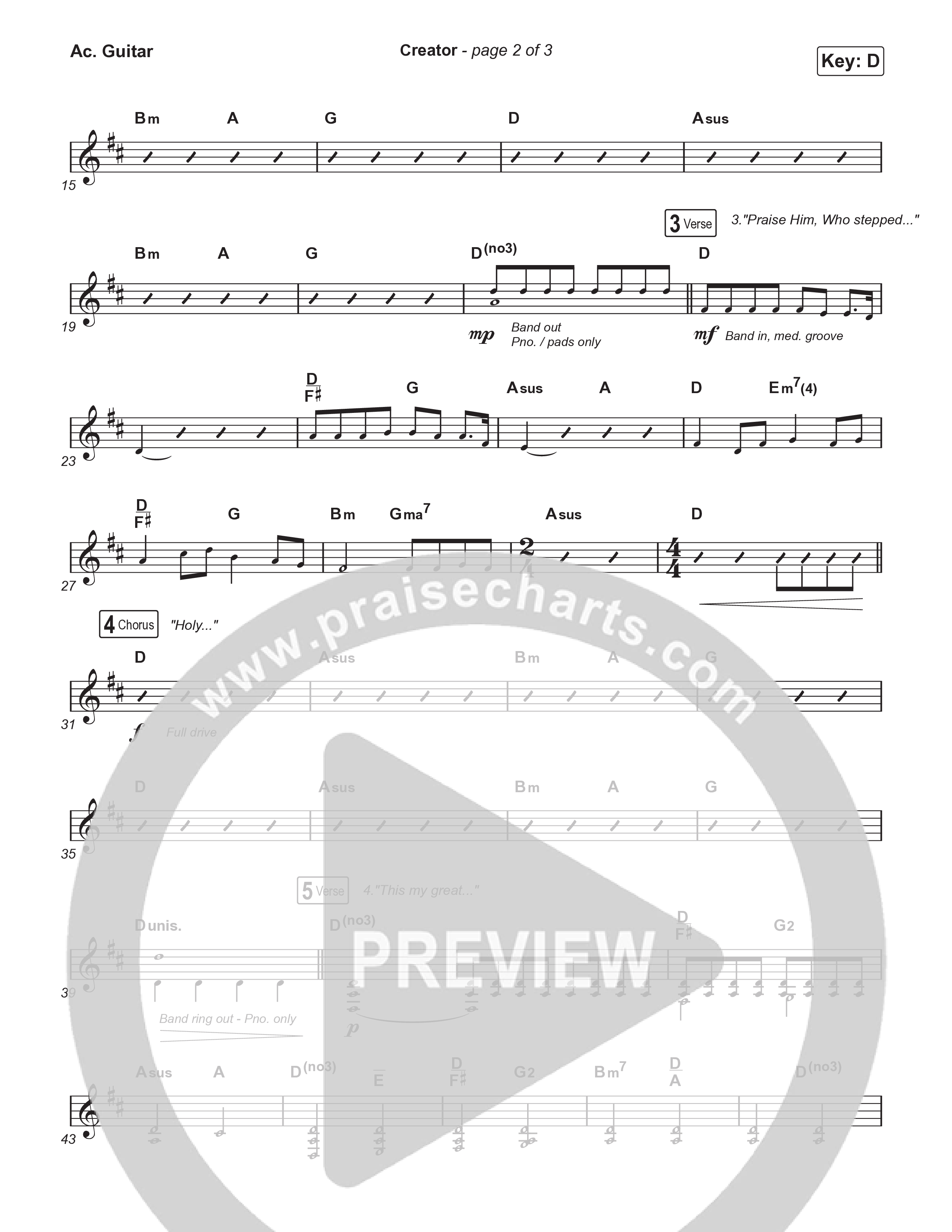 Creator (Choral Anthem SATB) Acoustic Guitar (Phil Wickham / Arr. Mason Brown)