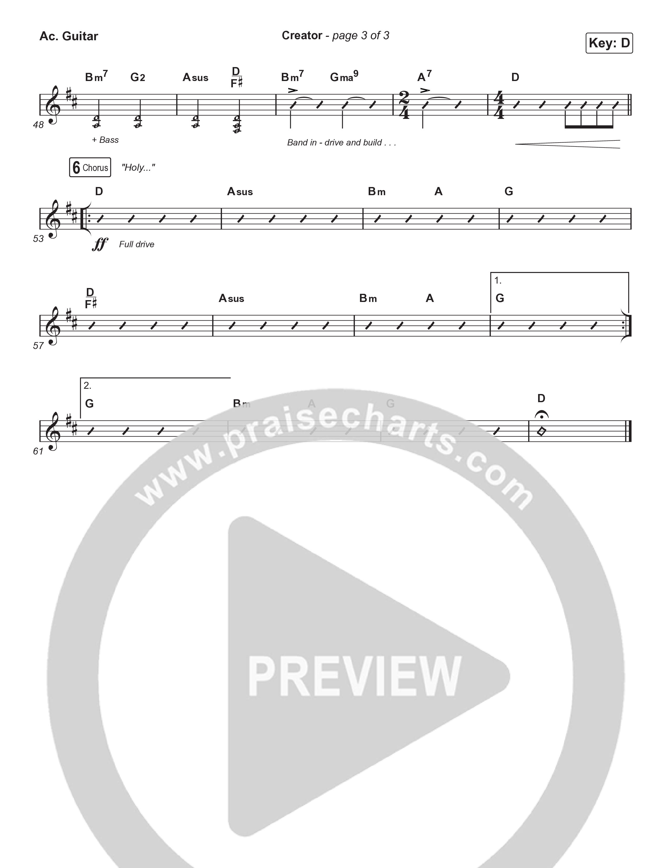 Creator (Choral Anthem SATB) Acoustic Guitar (Phil Wickham / Arr. Mason Brown)
