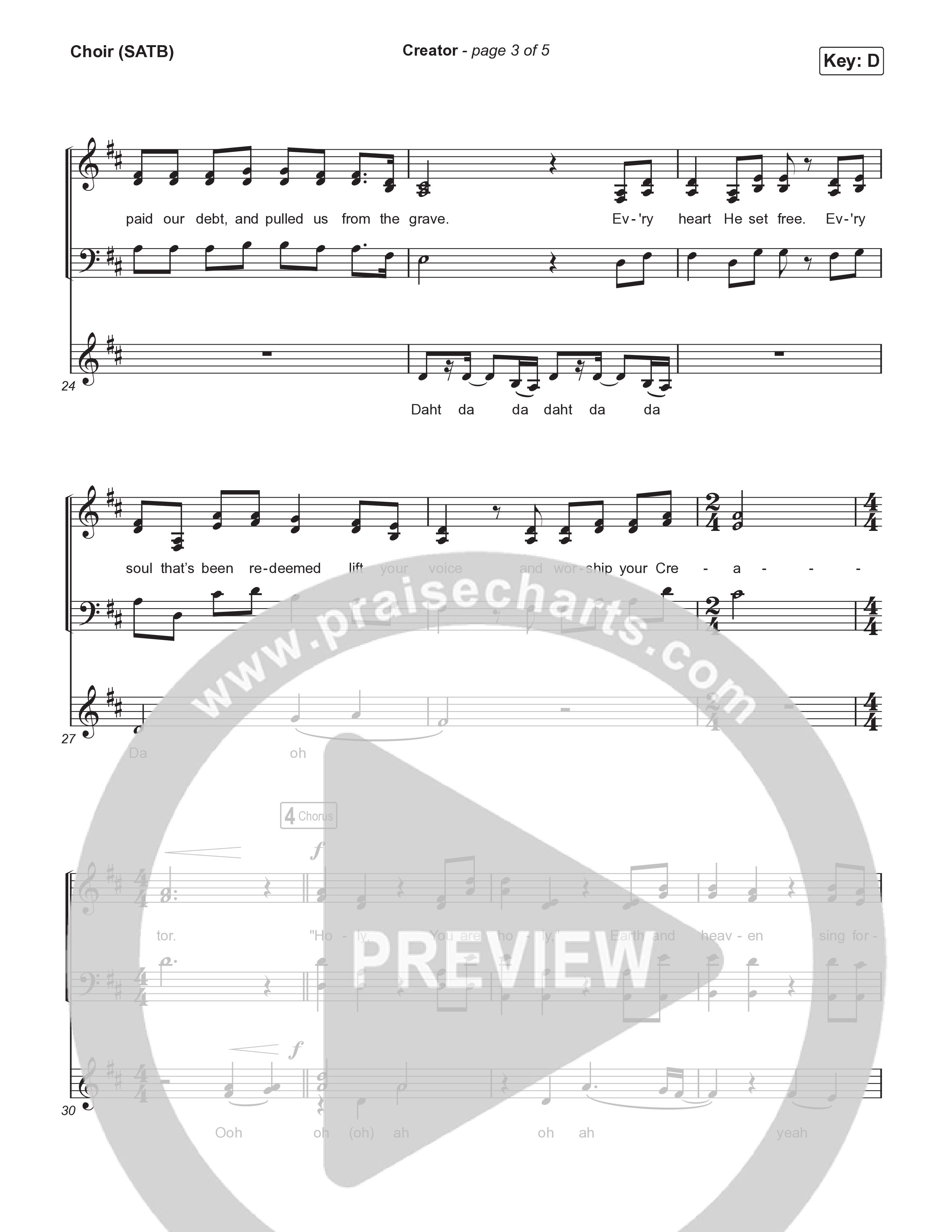 Creator (Choral Anthem SATB) Choir Sheet (SATB) (Phil Wickham / Arr. Mason Brown)