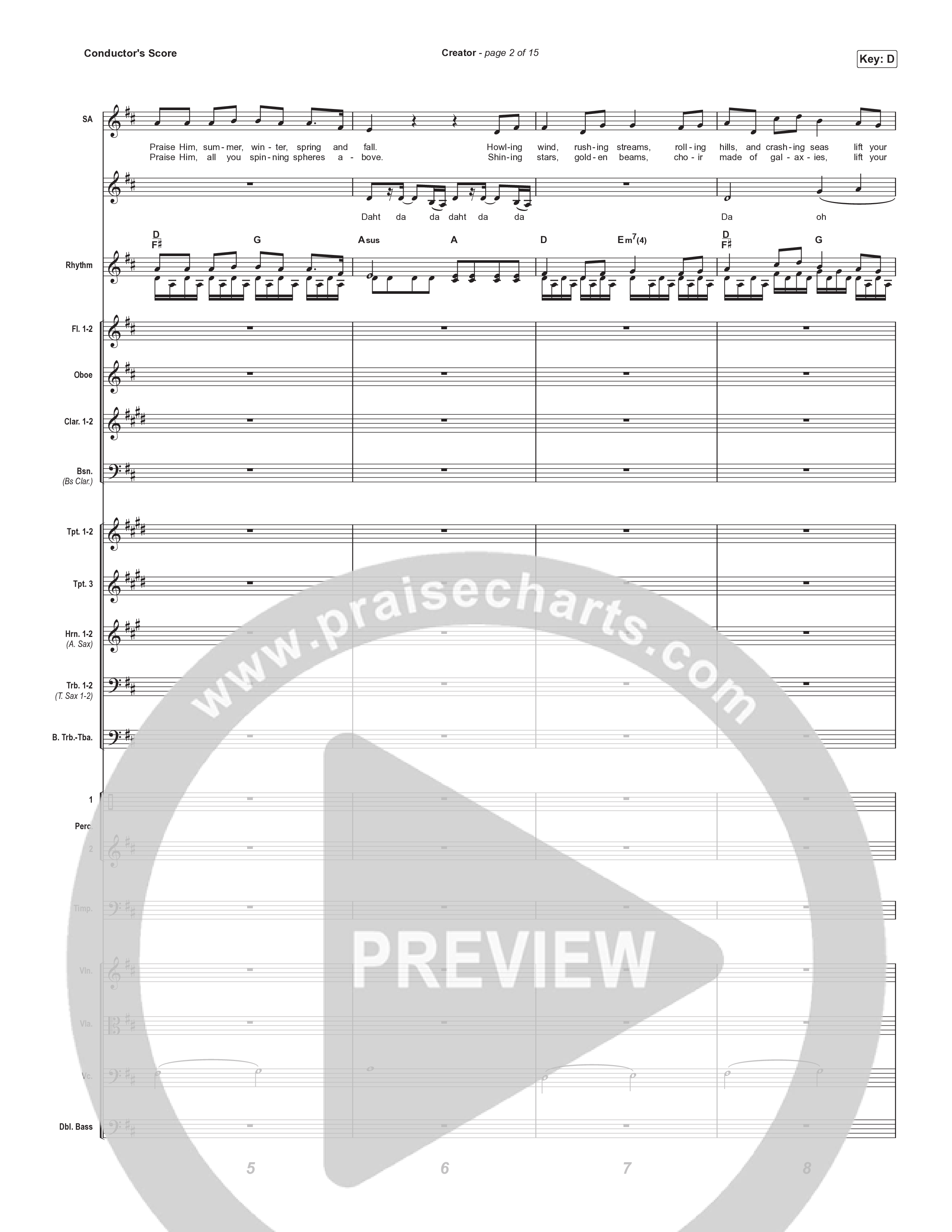 Creator (Choral Anthem SATB) Conductor's Score (Phil Wickham / Arr. Mason Brown)