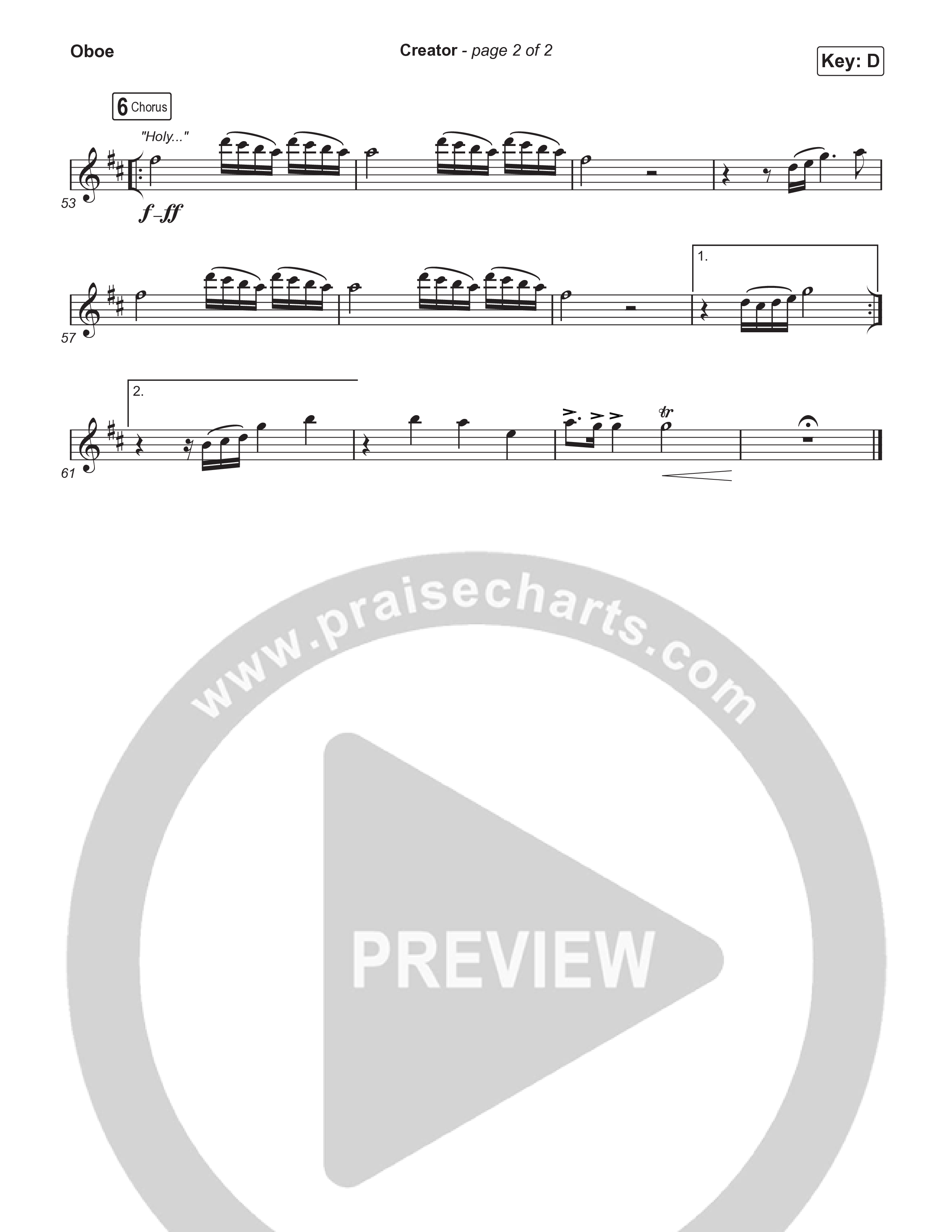 Creator (Choral Anthem SATB) Oboe (Phil Wickham / Arr. Mason Brown)