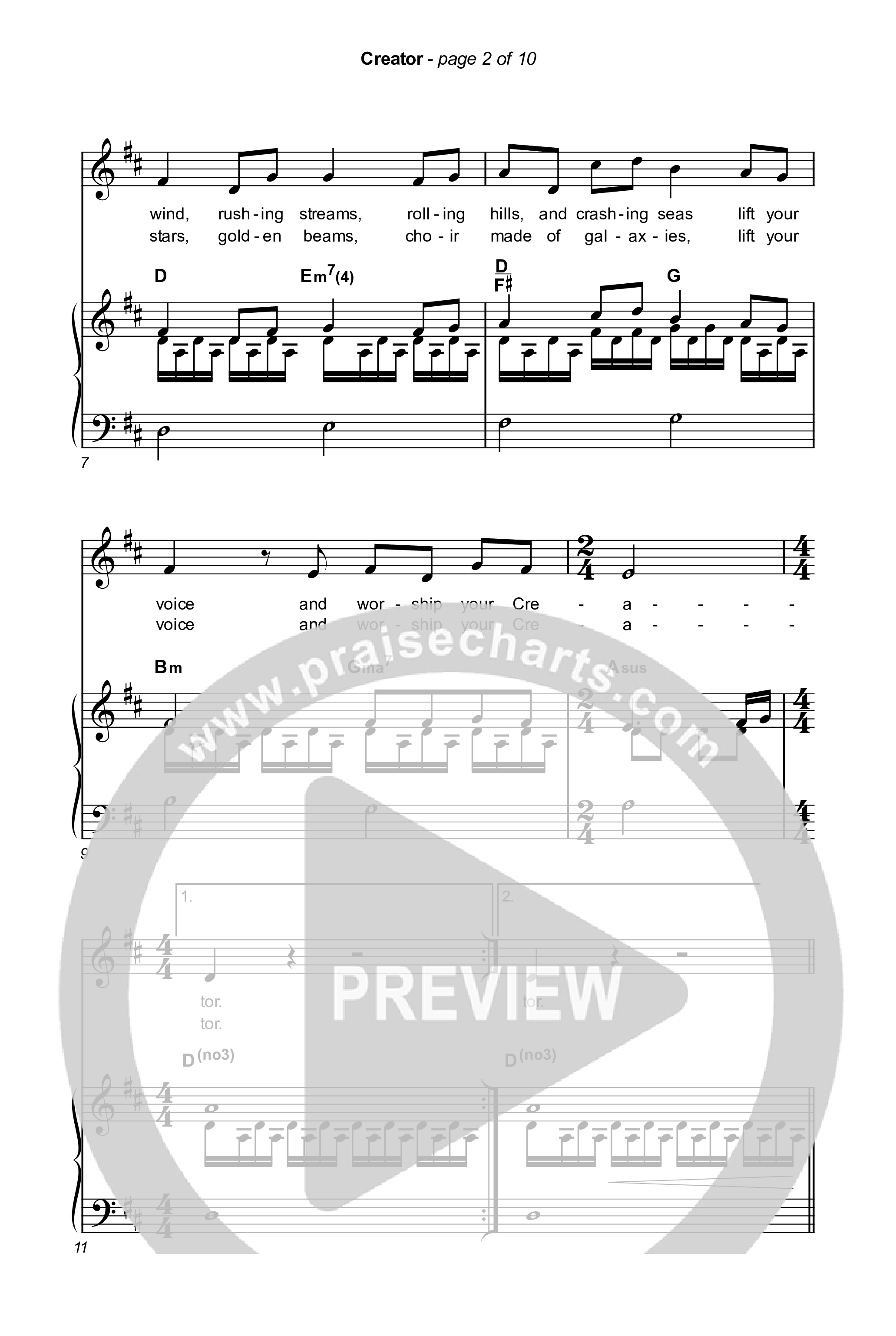 Creator (Choral Anthem SATB) Octavo (SATB & Pno) (Phil Wickham / Arr. Mason Brown)