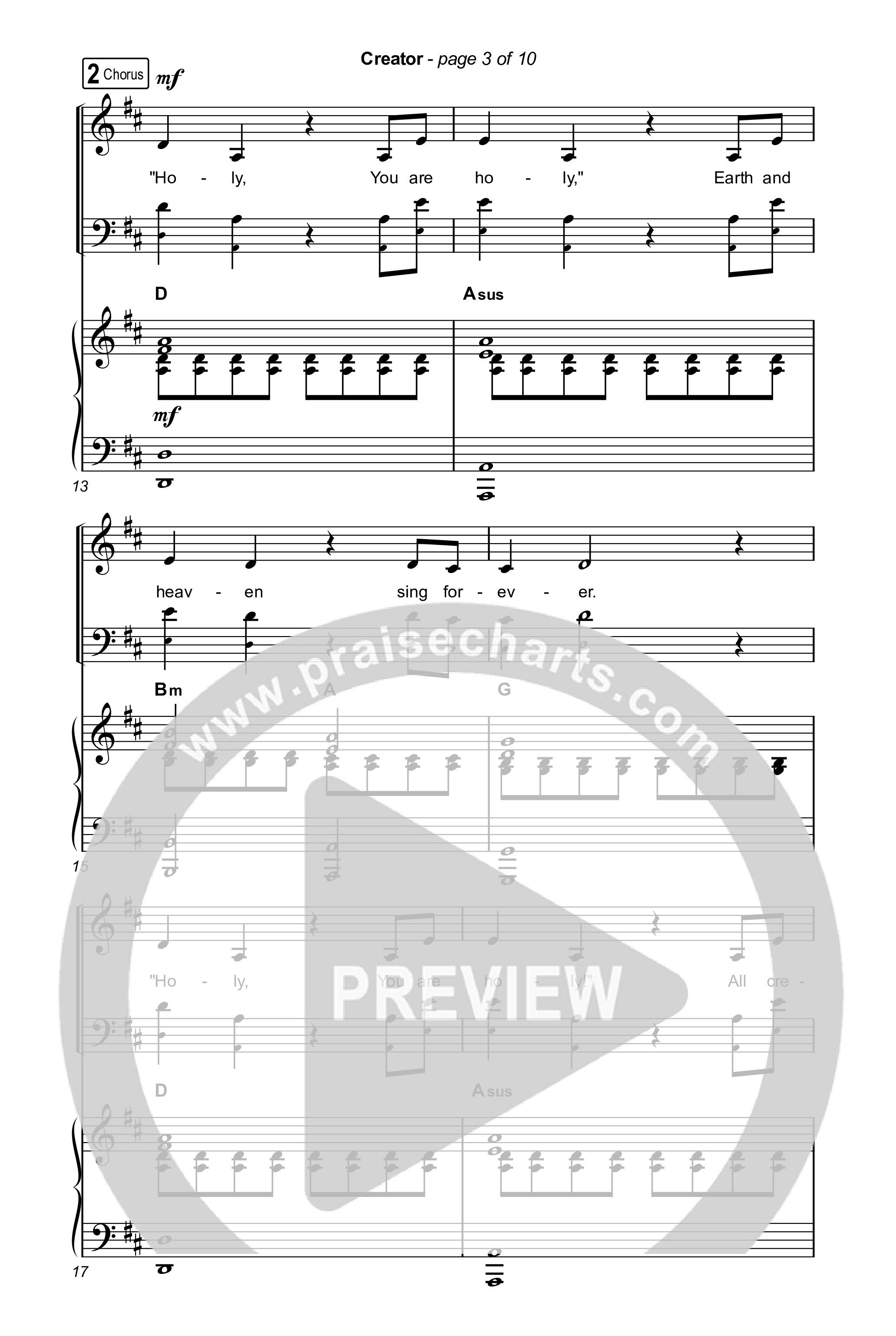 Creator (Choral Anthem SATB) Octavo (SATB & Pno) (Phil Wickham / Arr. Mason Brown)