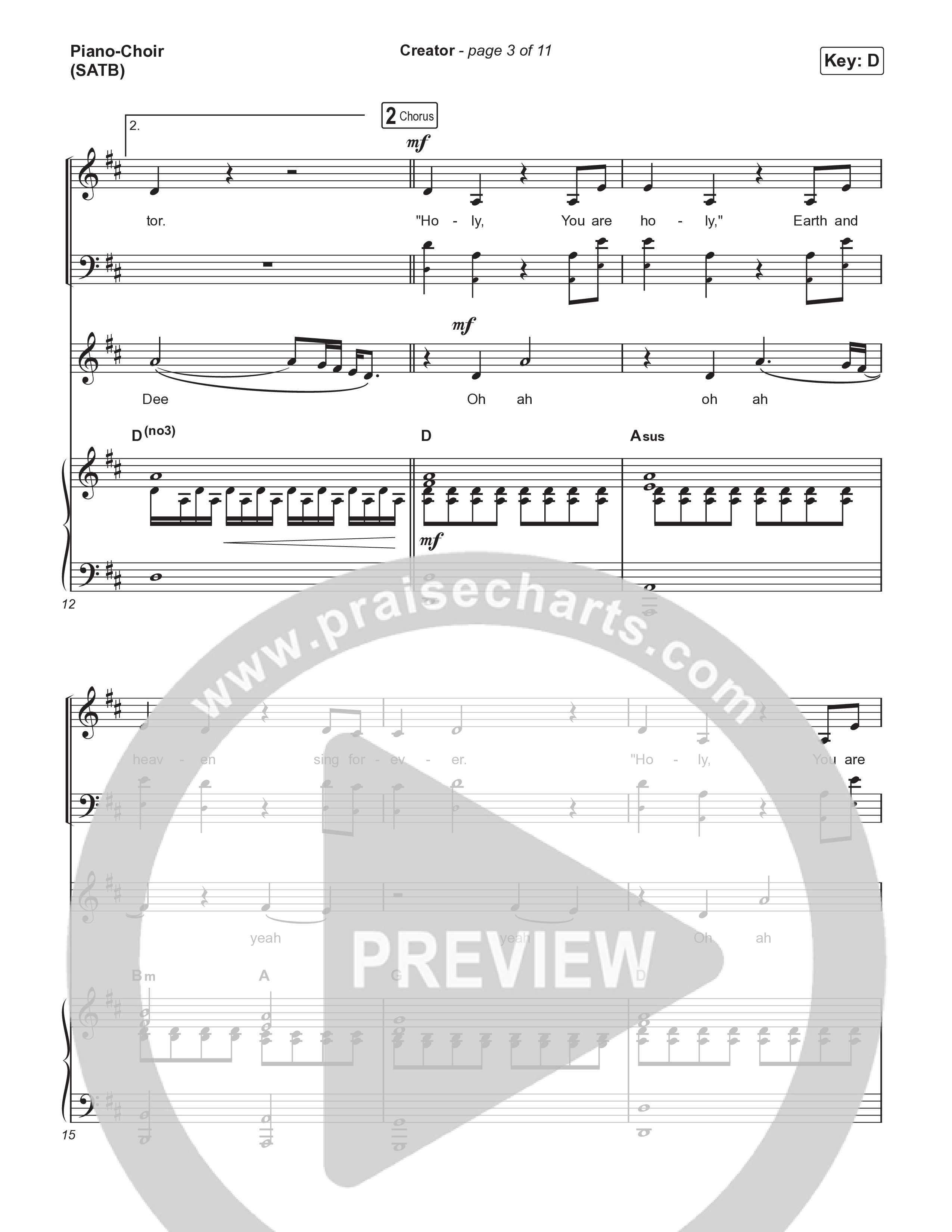 Creator (Choral Anthem SATB) Piano/Vocal (SATB) (Phil Wickham / Arr. Mason Brown)