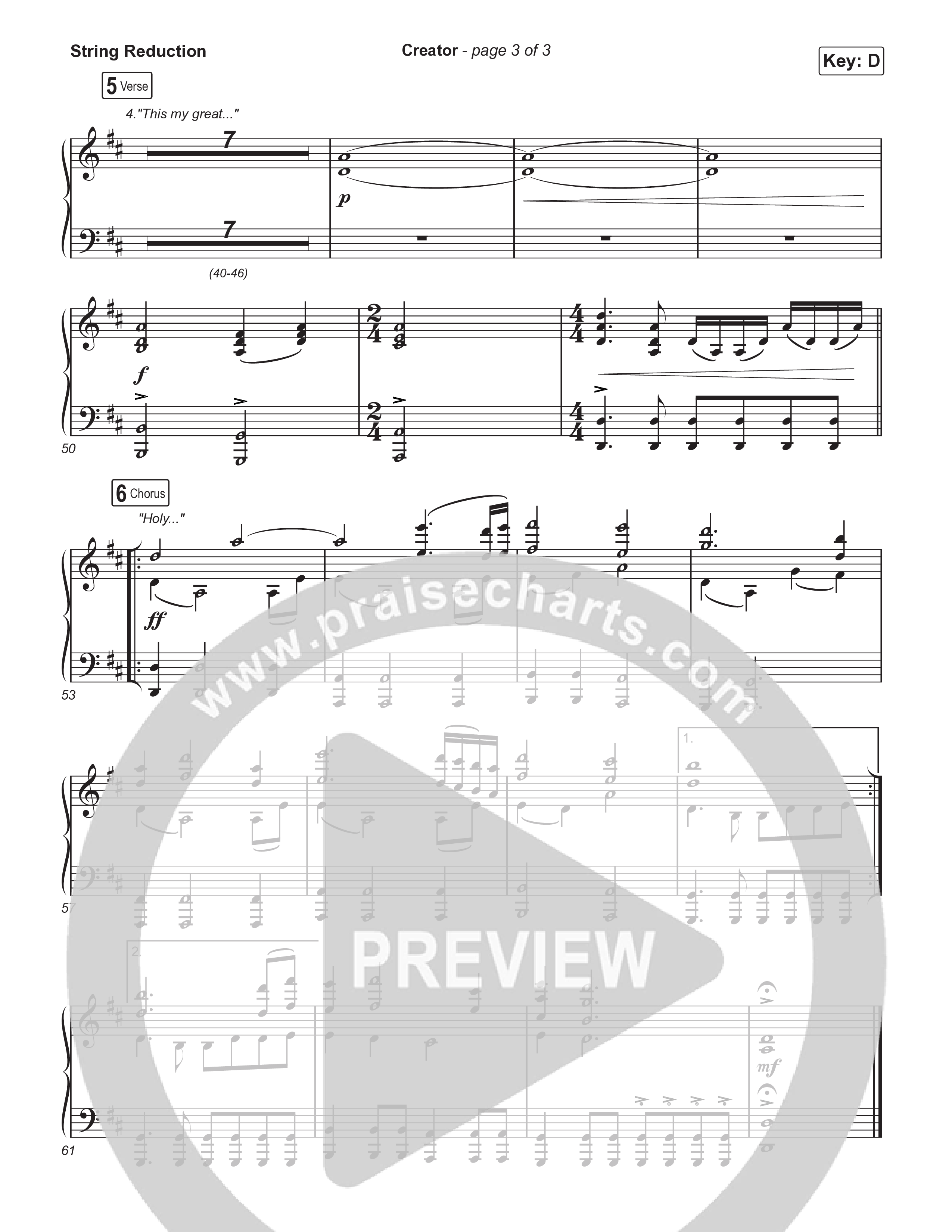 Creator (Choral Anthem SATB) String Reduction (Phil Wickham / Arr. Mason Brown)