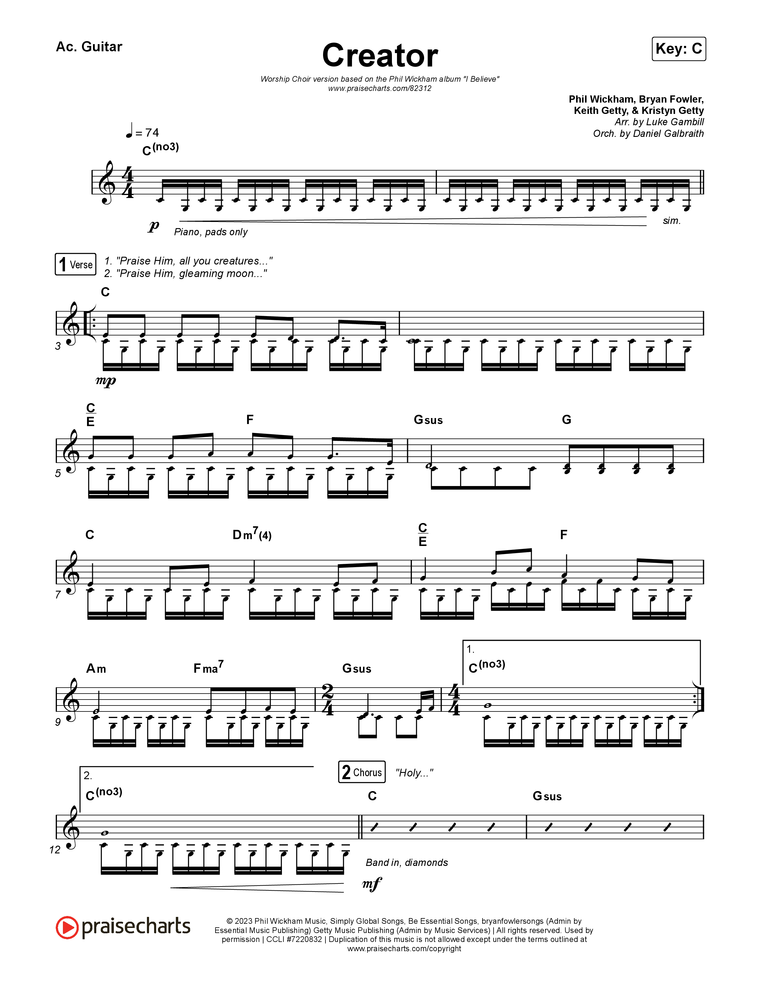 Creator (Worship Choir/SAB) Acoustic Guitar (Phil Wickham)