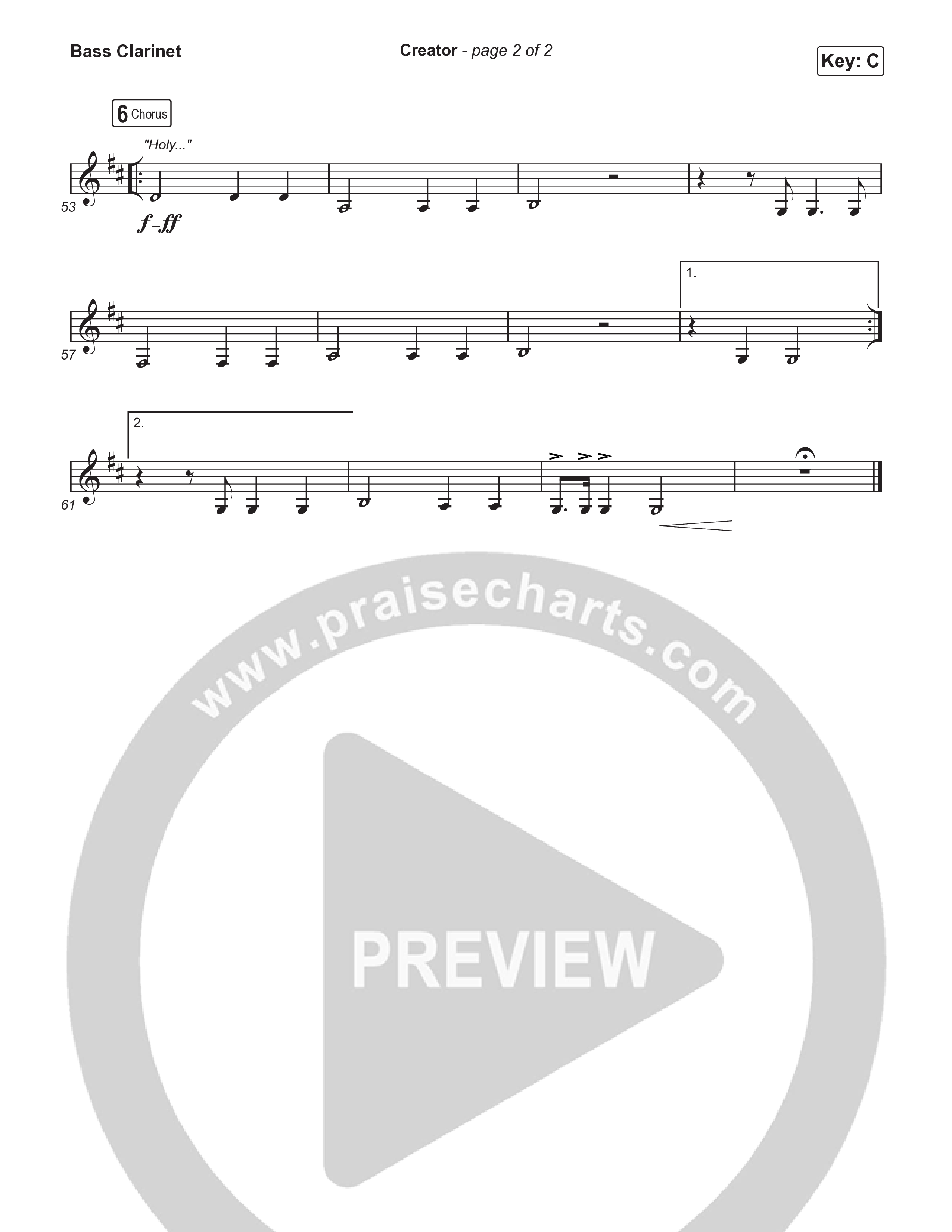 Creator (Worship Choir/SAB) Bass Clarinet (Phil Wickham)