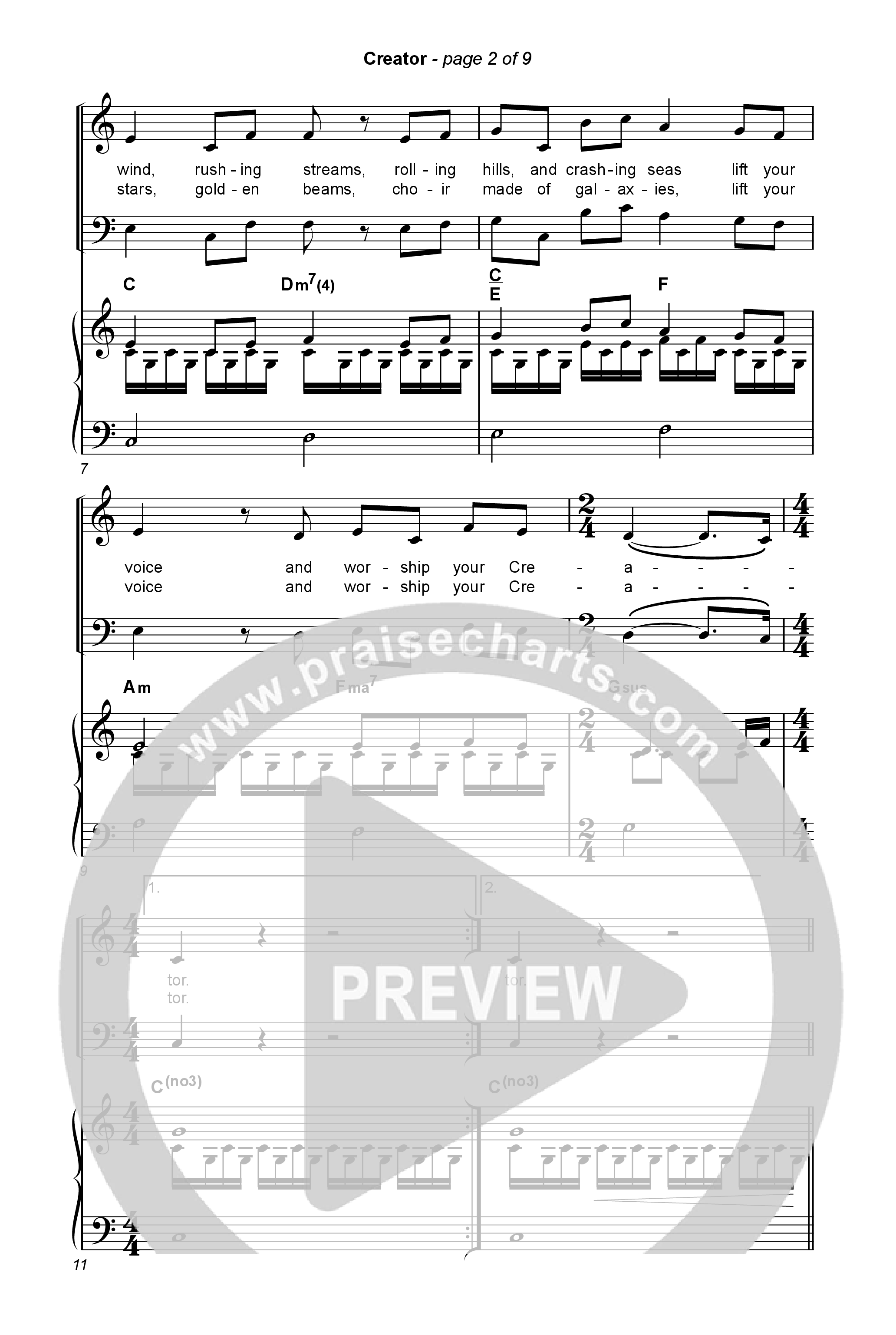 Creator (Worship Choir/SAB) Octavo (SAB & Pno) (Phil Wickham)