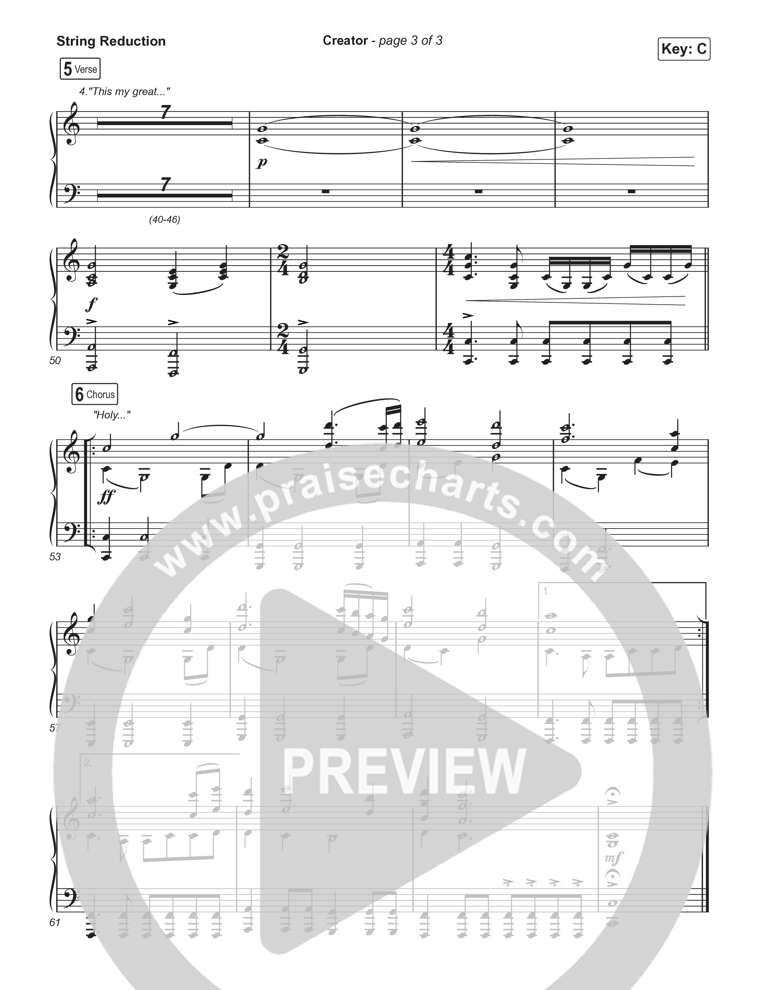 Creator (Worship Choir/SAB) String Reduction (Phil Wickham)