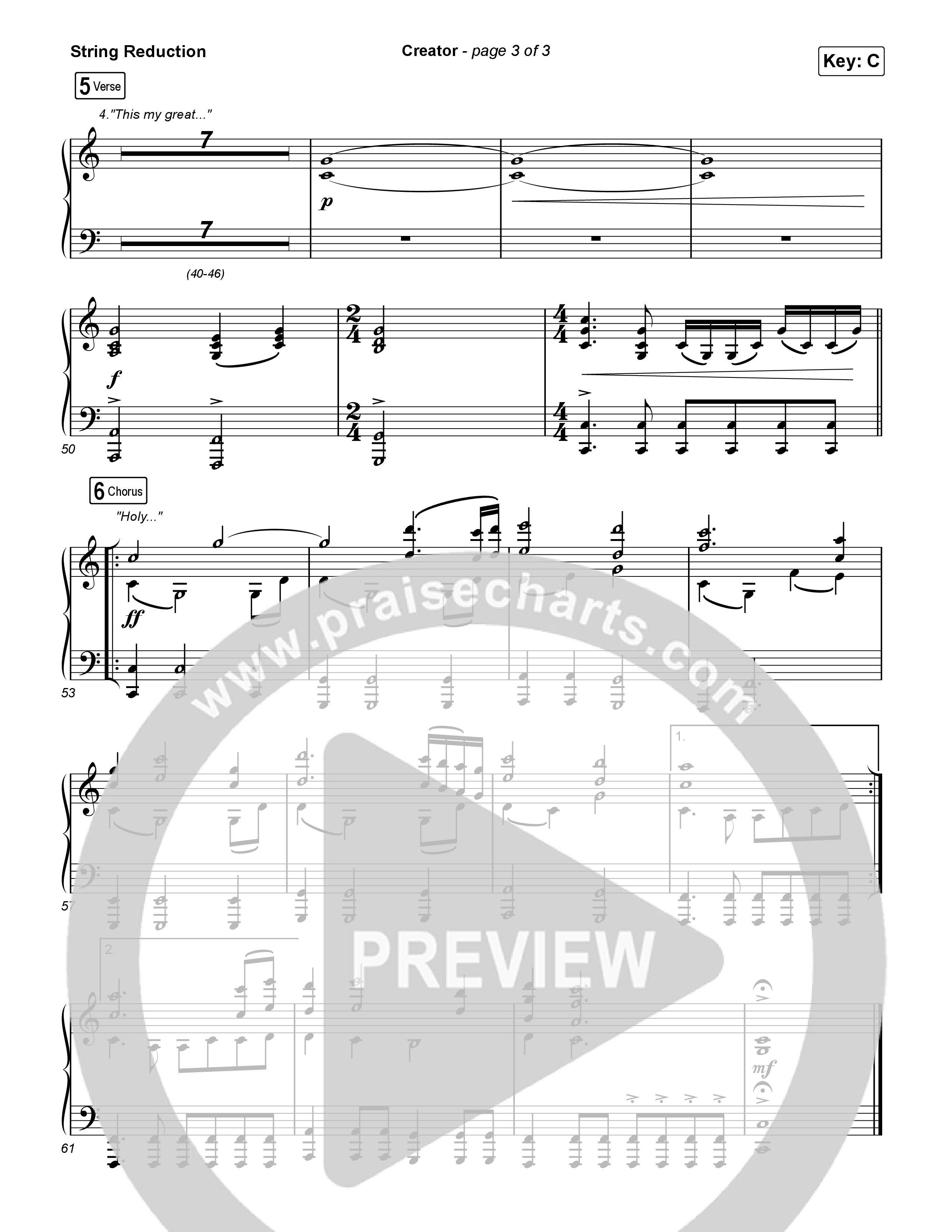 Creator (Worship Choir/SAB) String Reduction (Phil Wickham)