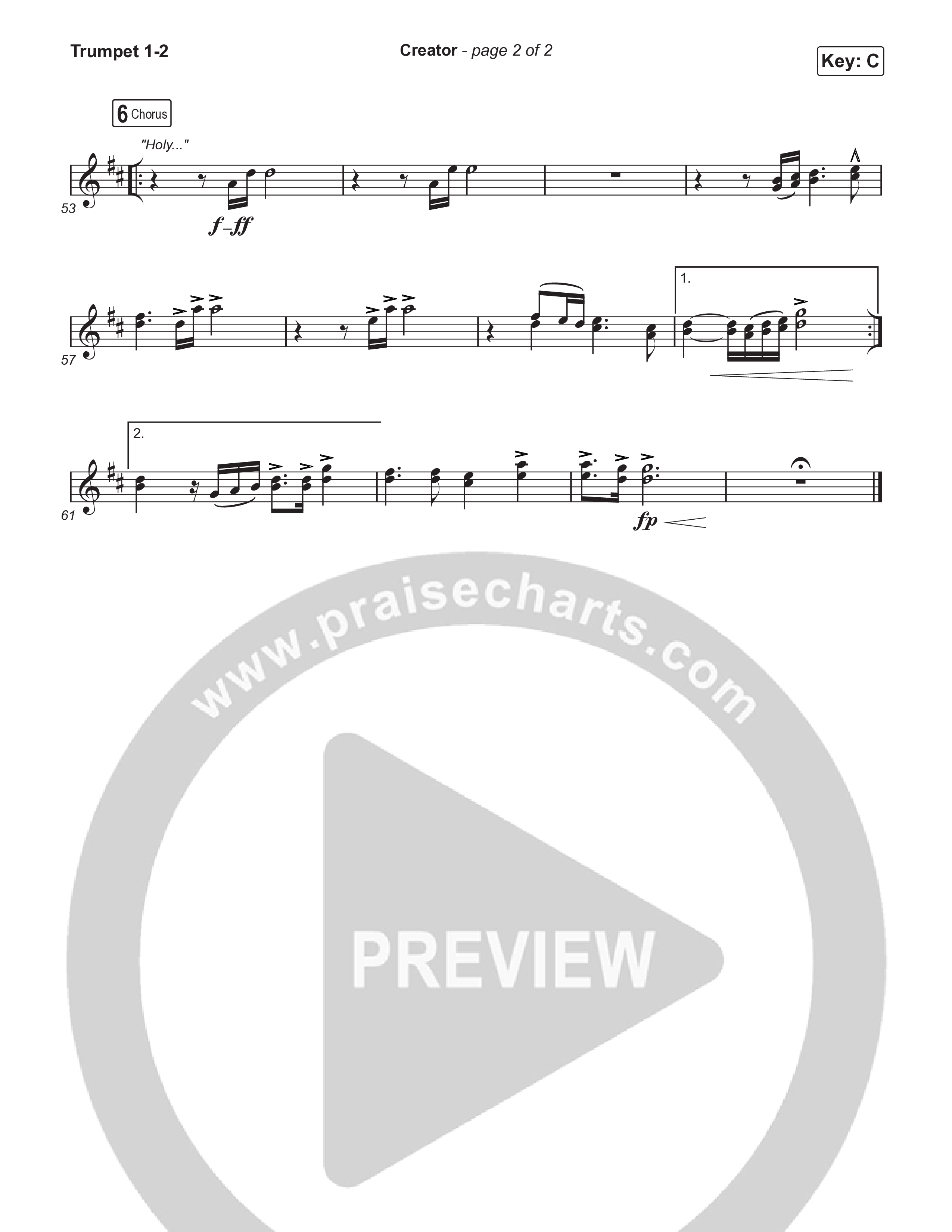 Creator (Worship Choir/SAB) Trumpet 1,2 (Phil Wickham)