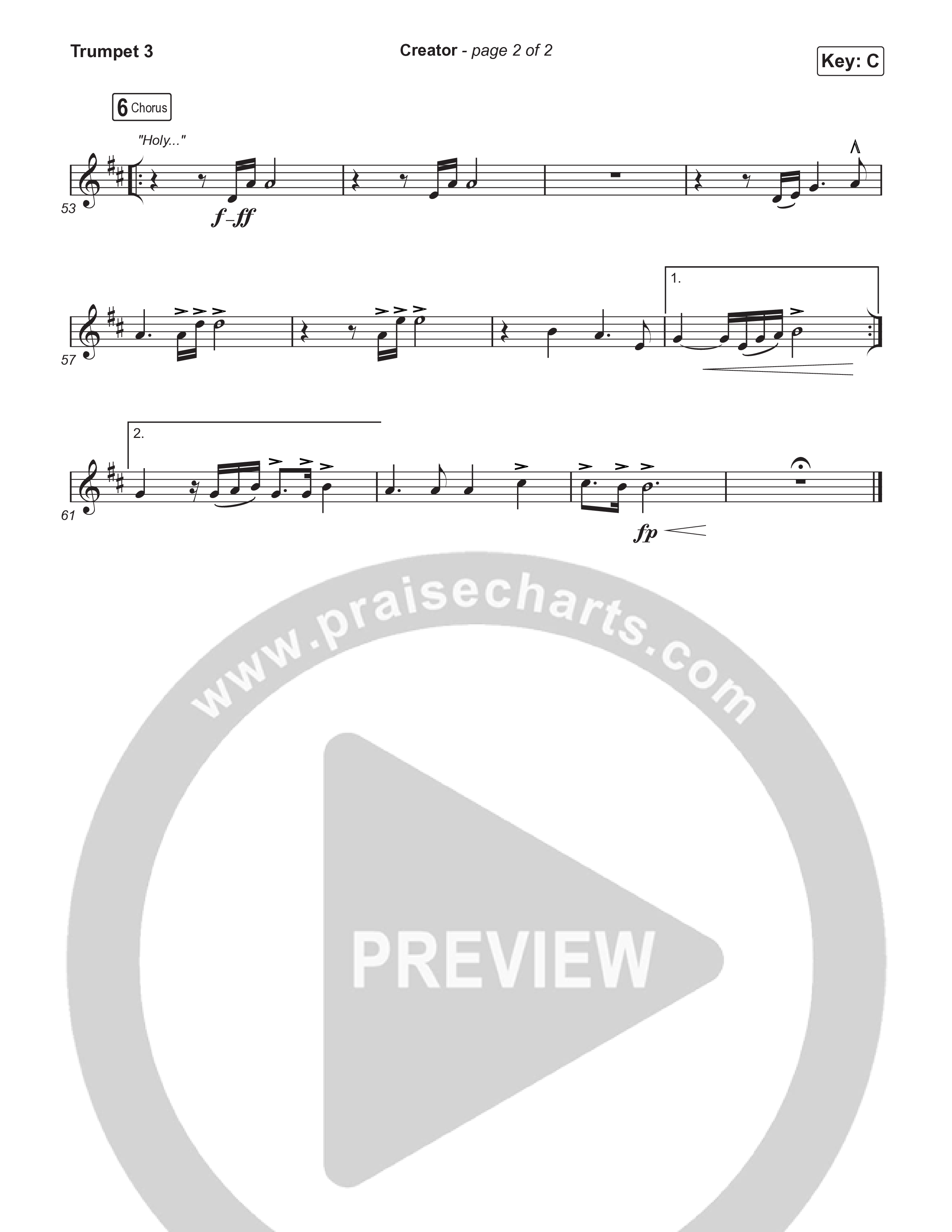 Creator (Worship Choir/SAB) Trumpet 3 (Phil Wickham)