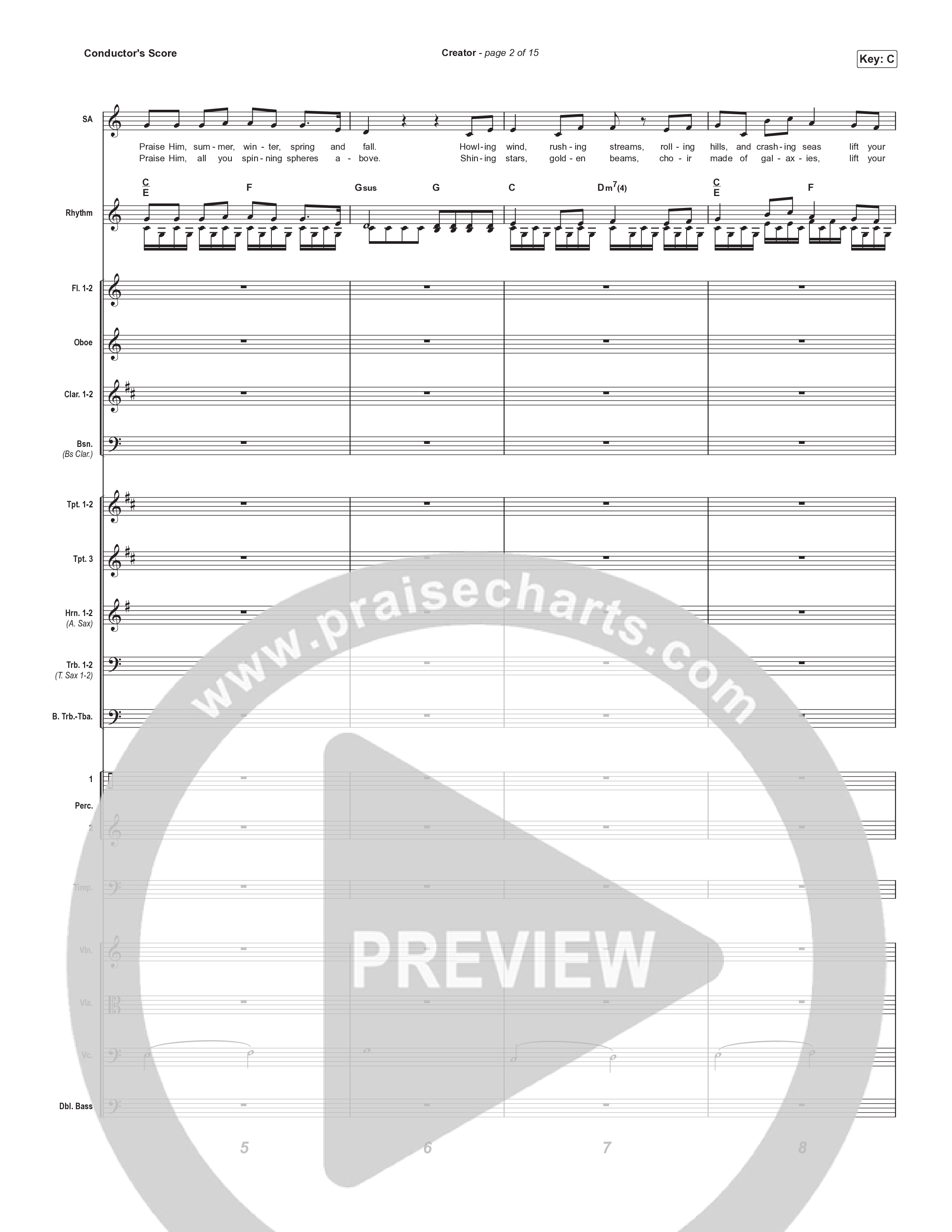 Creator (Unison/2-Part) Conductor's Score (Phil Wickham)