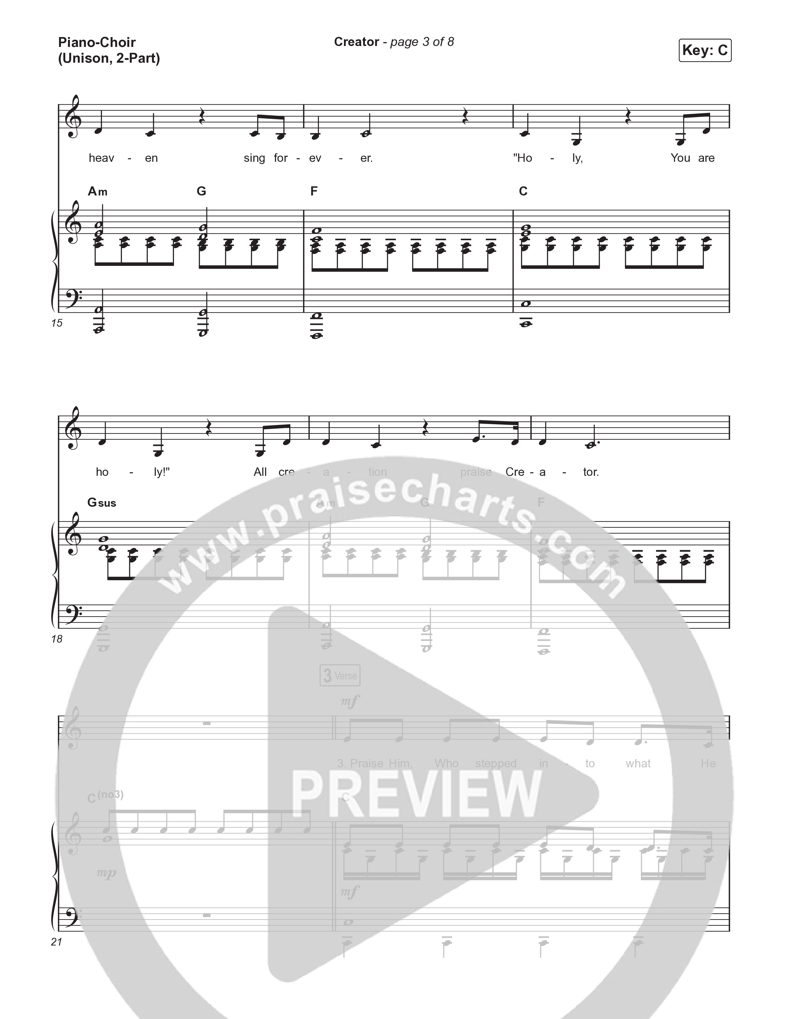 Creator (Unison/2-Part) Piano/Choir  (Uni/2-Part) (Phil Wickham)