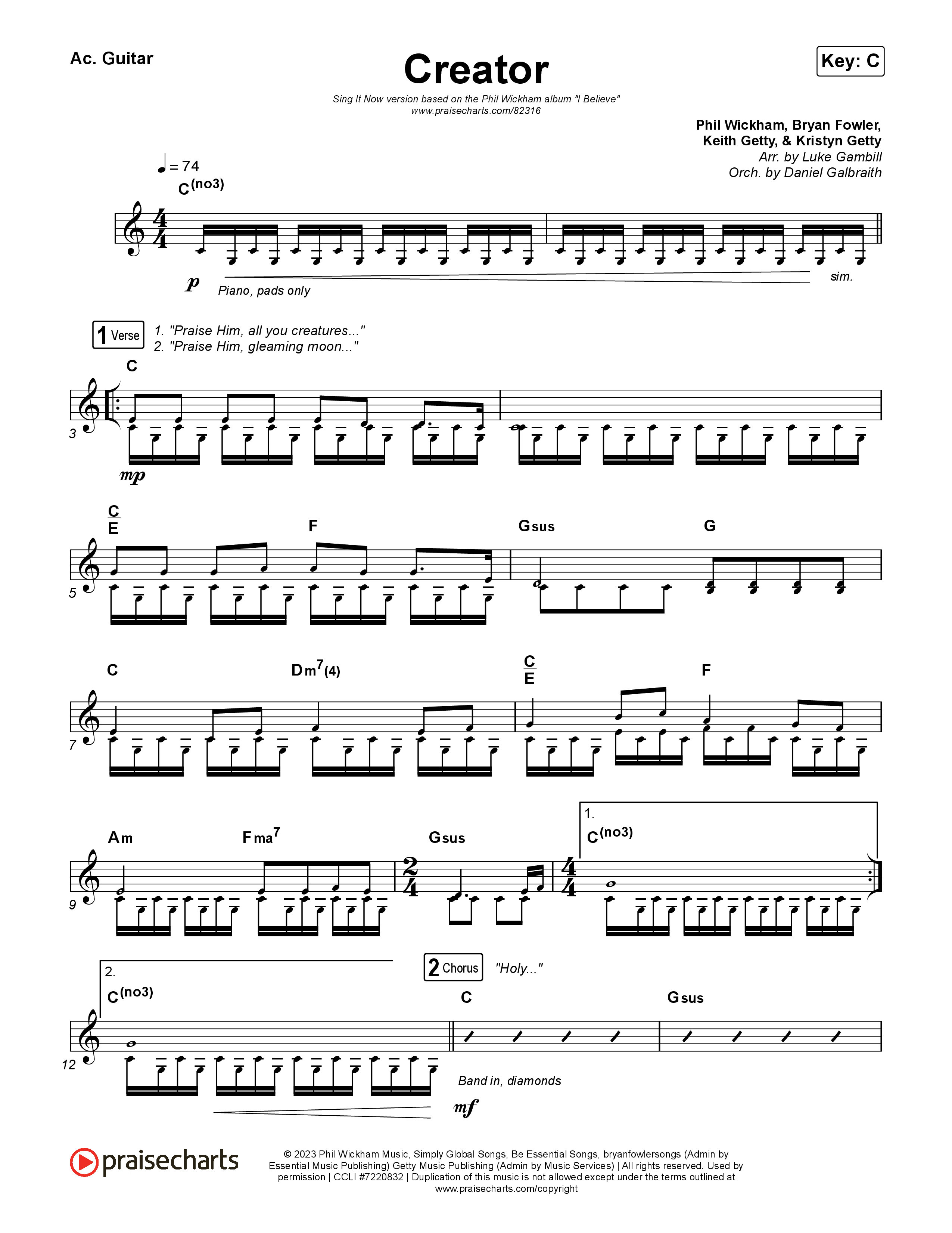 Creator (Sing It Now) Acoustic Guitar (Phil Wickham)