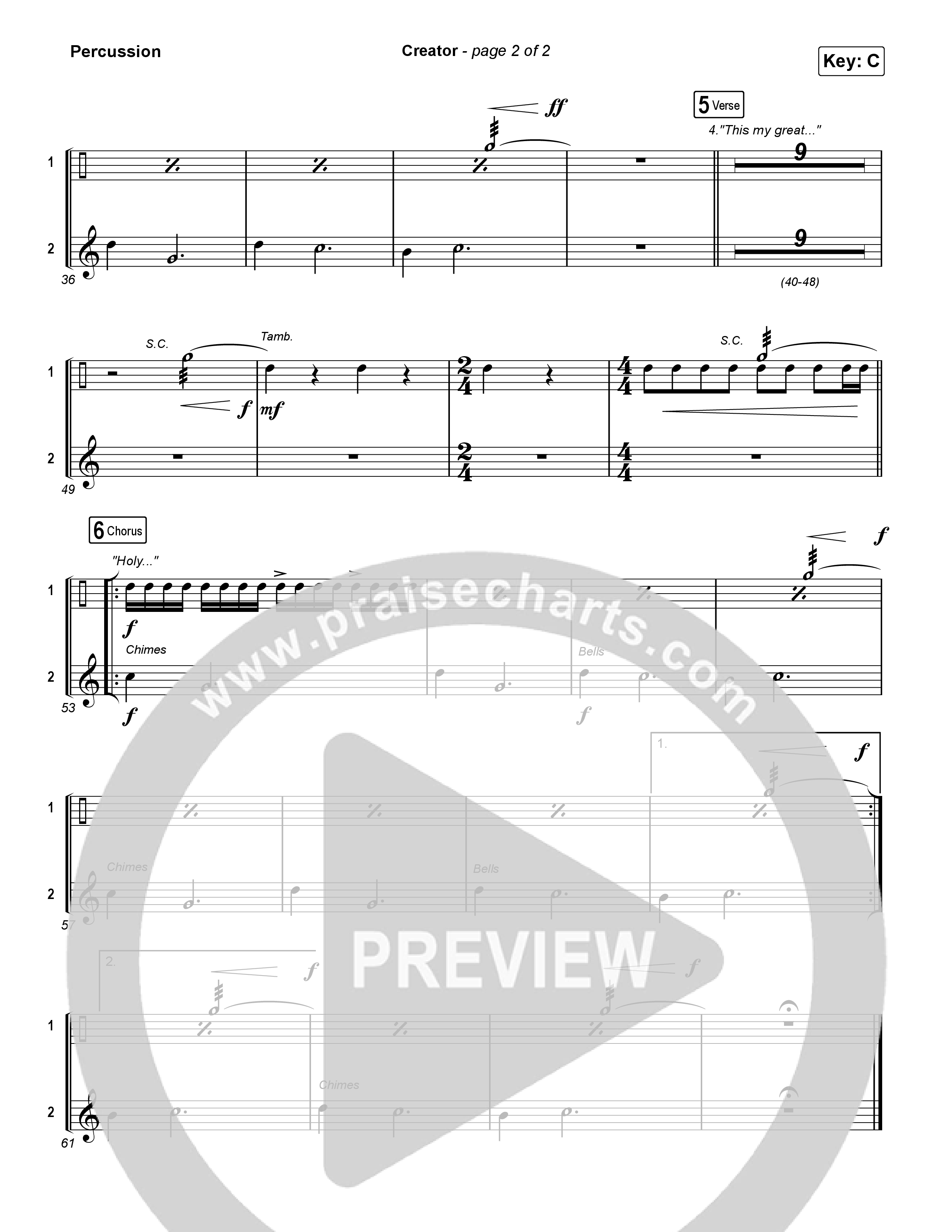 Creator (Sing It Now) Percussion (Phil Wickham)