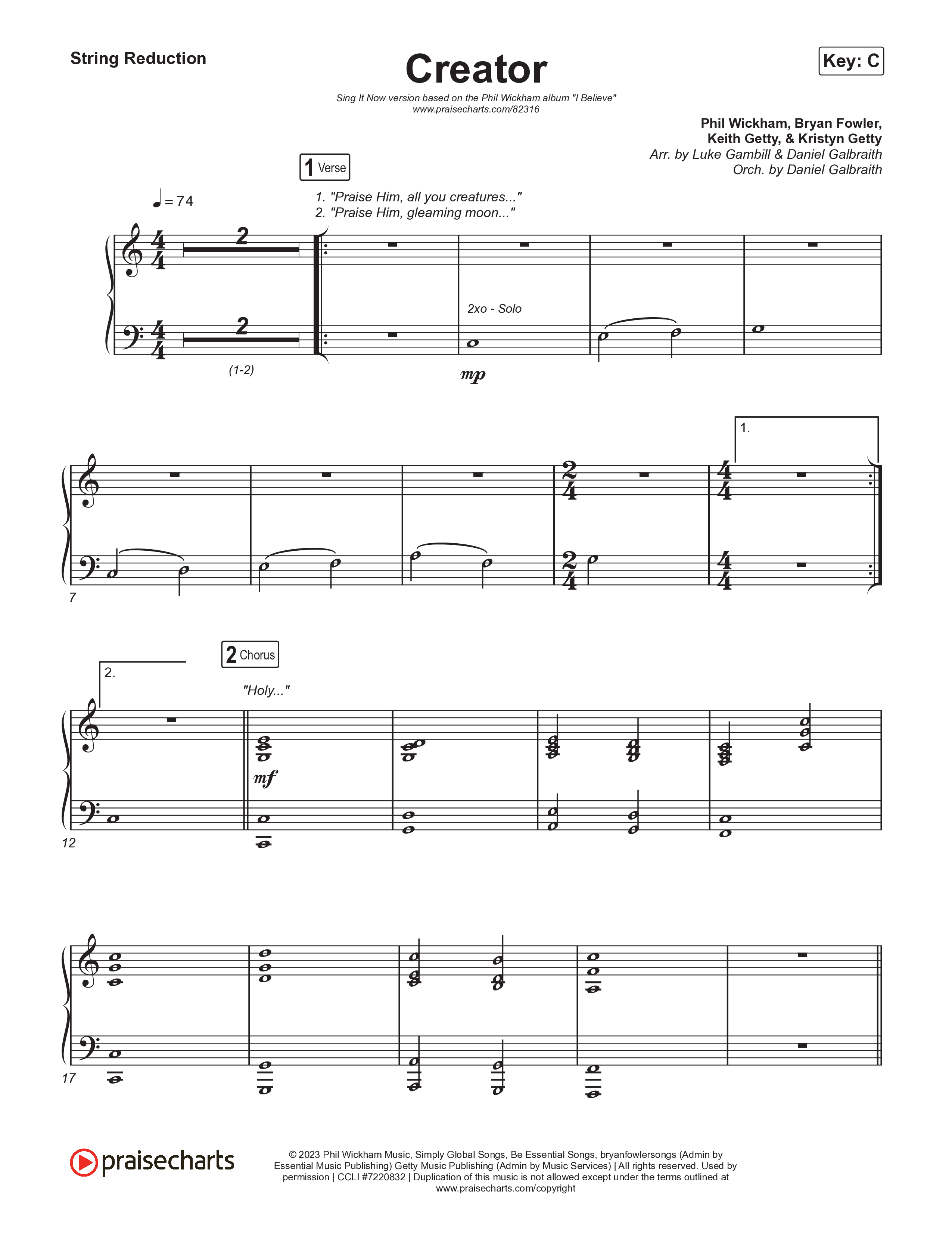 Creator (Sing It Now) String Reduction (Phil Wickham)