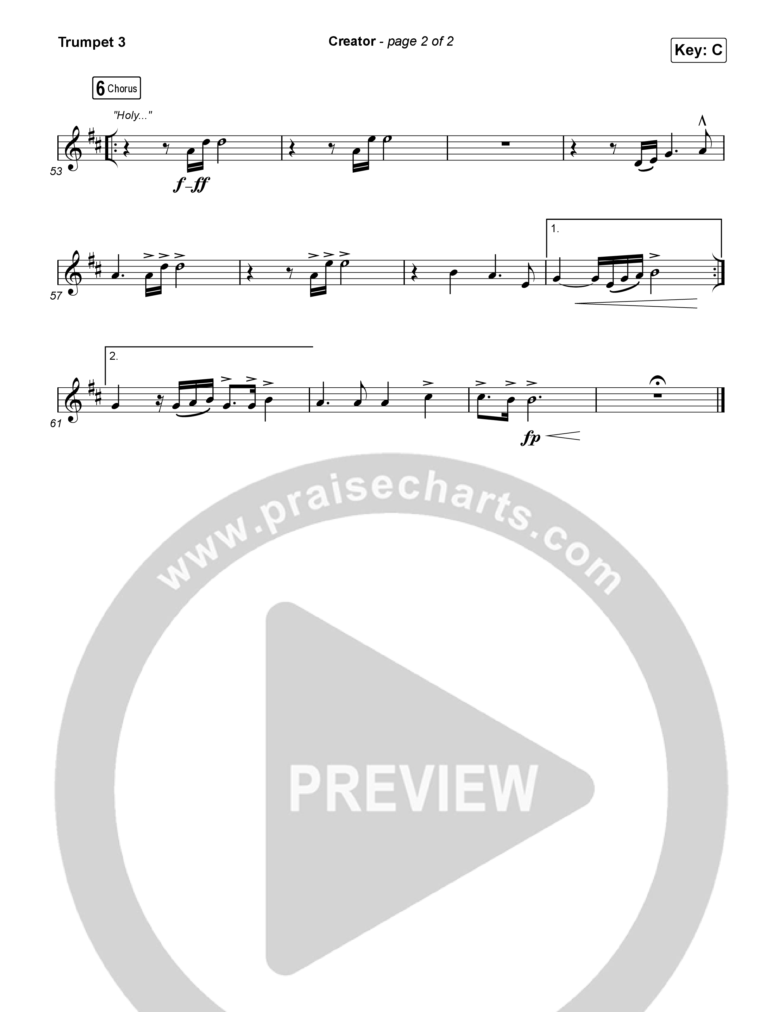 Creator (Sing It Now) Trumpet 3 (Phil Wickham)