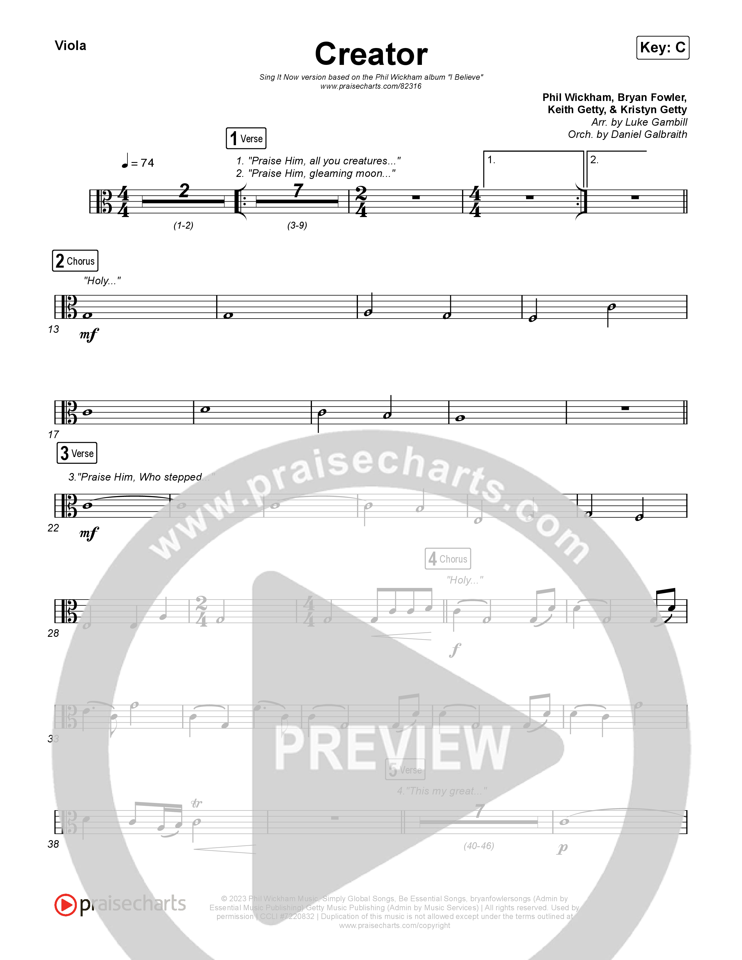 Creator (Sing It Now) Viola (Phil Wickham)