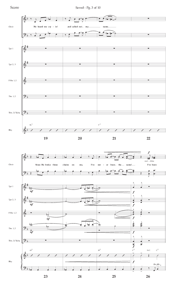 Saved (Choral Anthem SATB) Conductor's Score (Lifeway Choral / Arr. Danny Zaloudik)