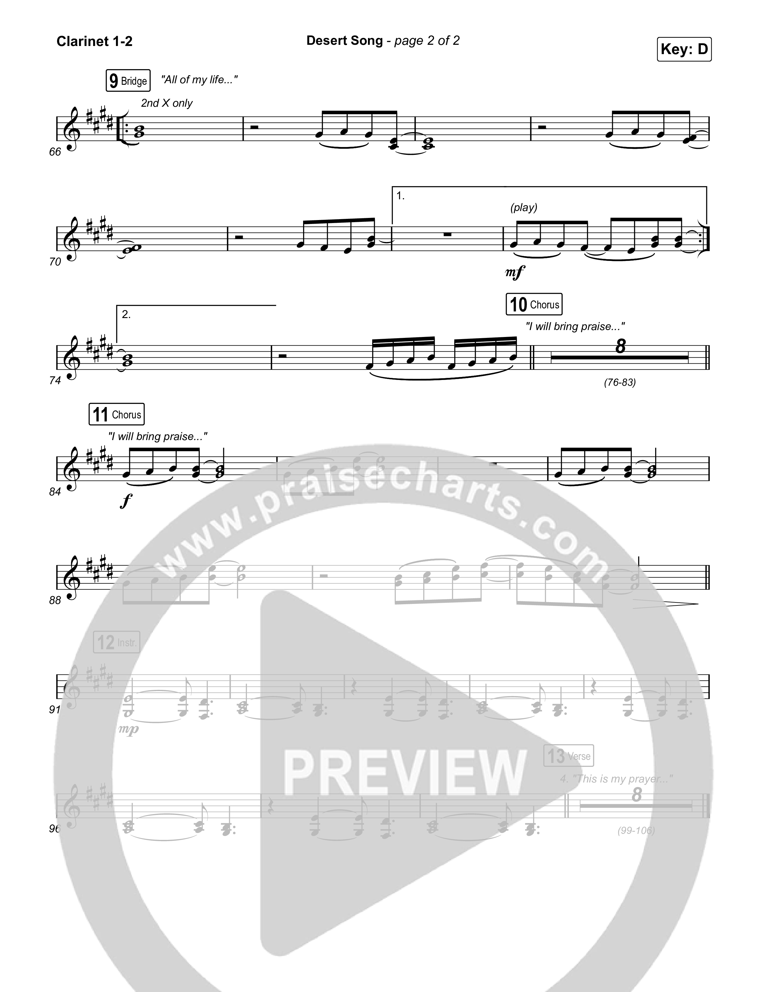 Desert Song Clarinet 1,2 (Brooke Ligertwood)