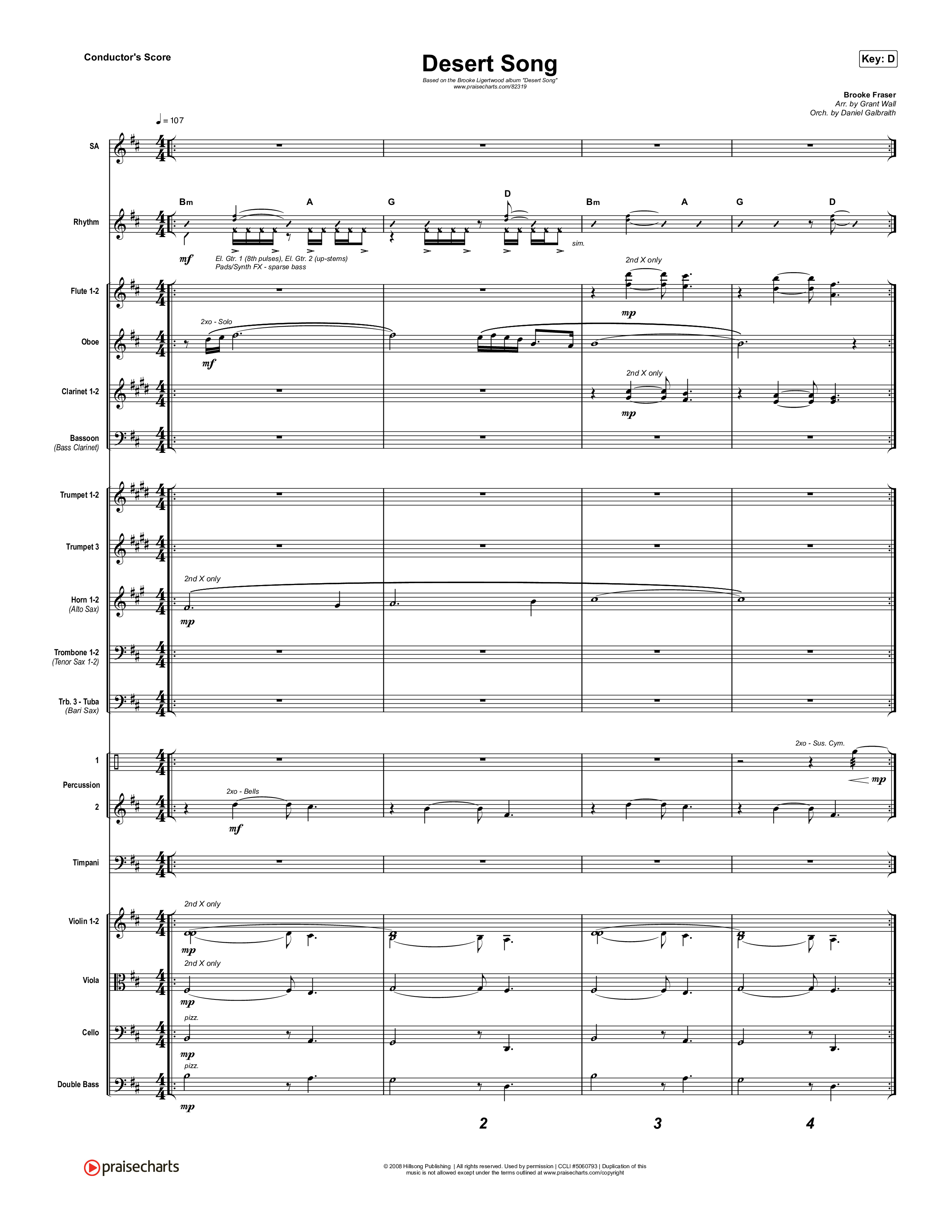 Desert Song Conductor's Score (Brooke Ligertwood)