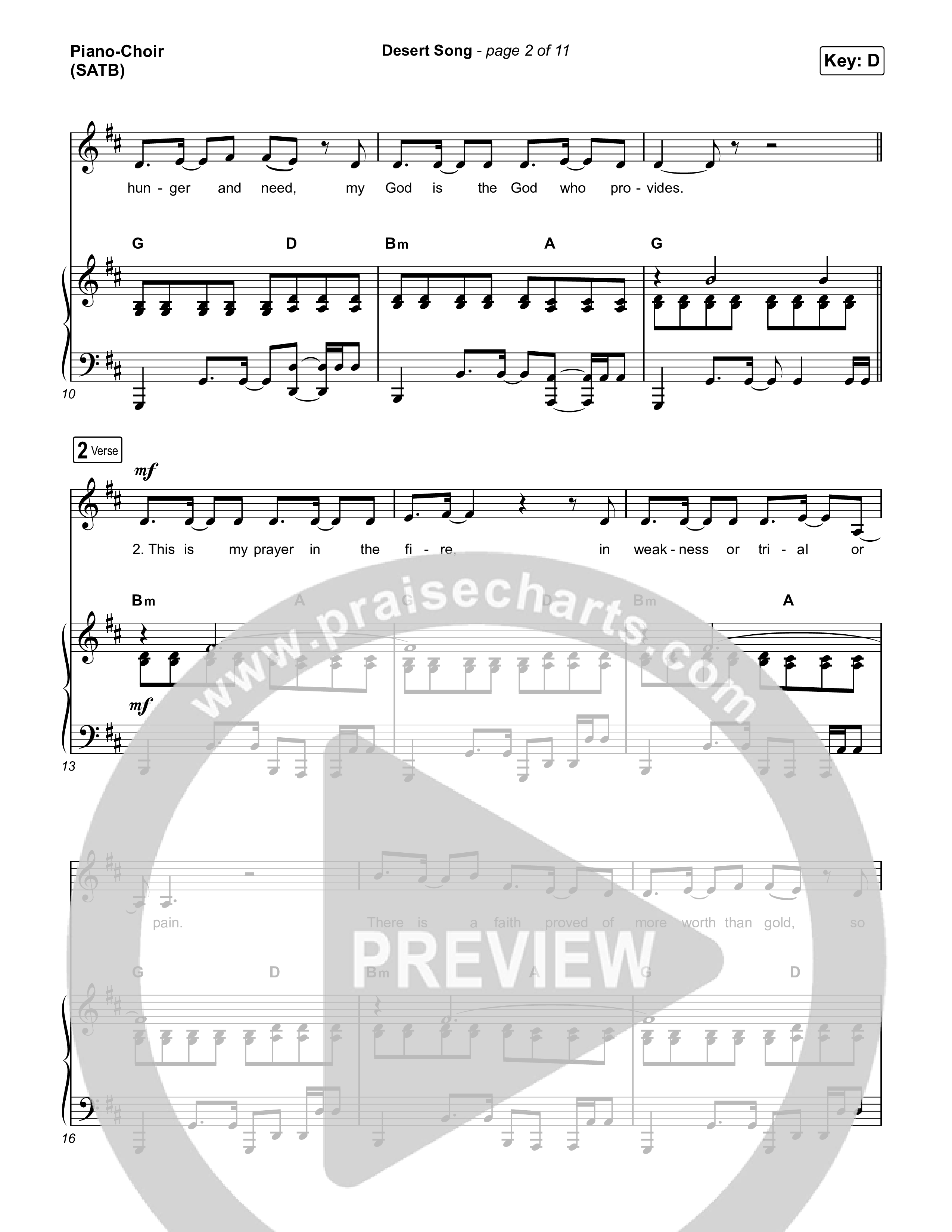 Desert Song Piano/Vocal (SATB) (Brooke Ligertwood)