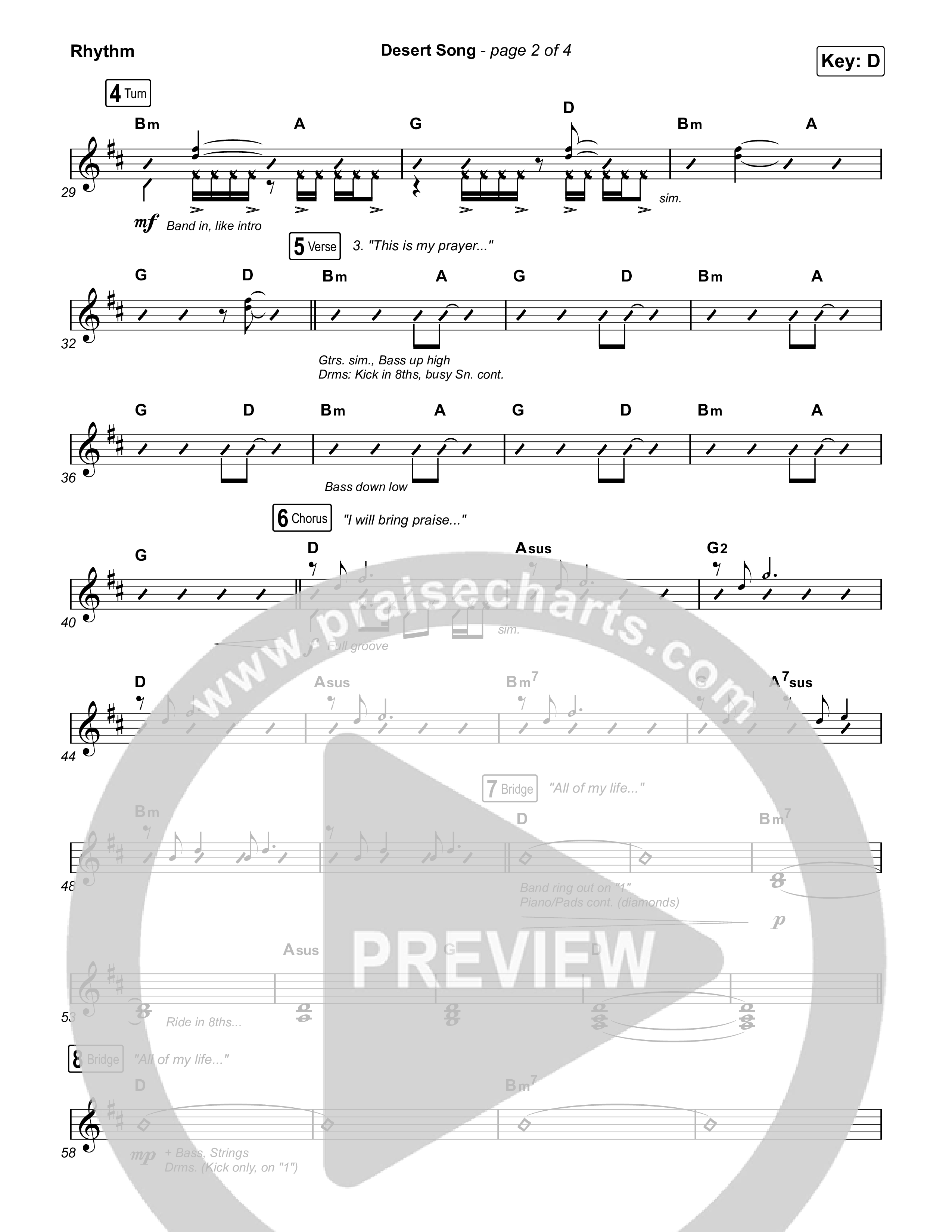 Desert Song Rhythm Chart (Brooke Ligertwood)